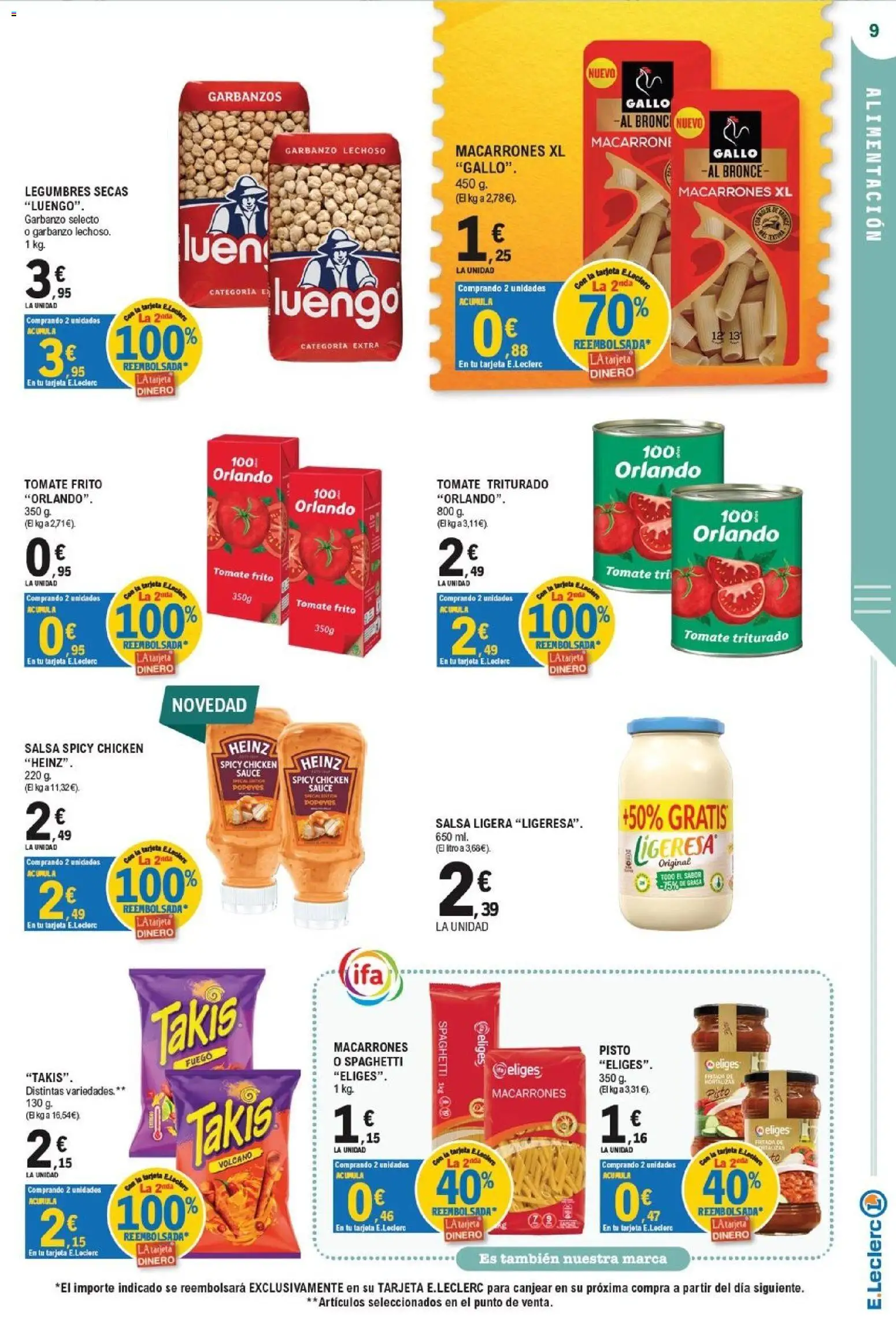 E.Leclerc - Ciudad Real │ válido desde el 07/10/2026 | Página: 9 | Productos: Tomate, Legumbres, Tomate triturado