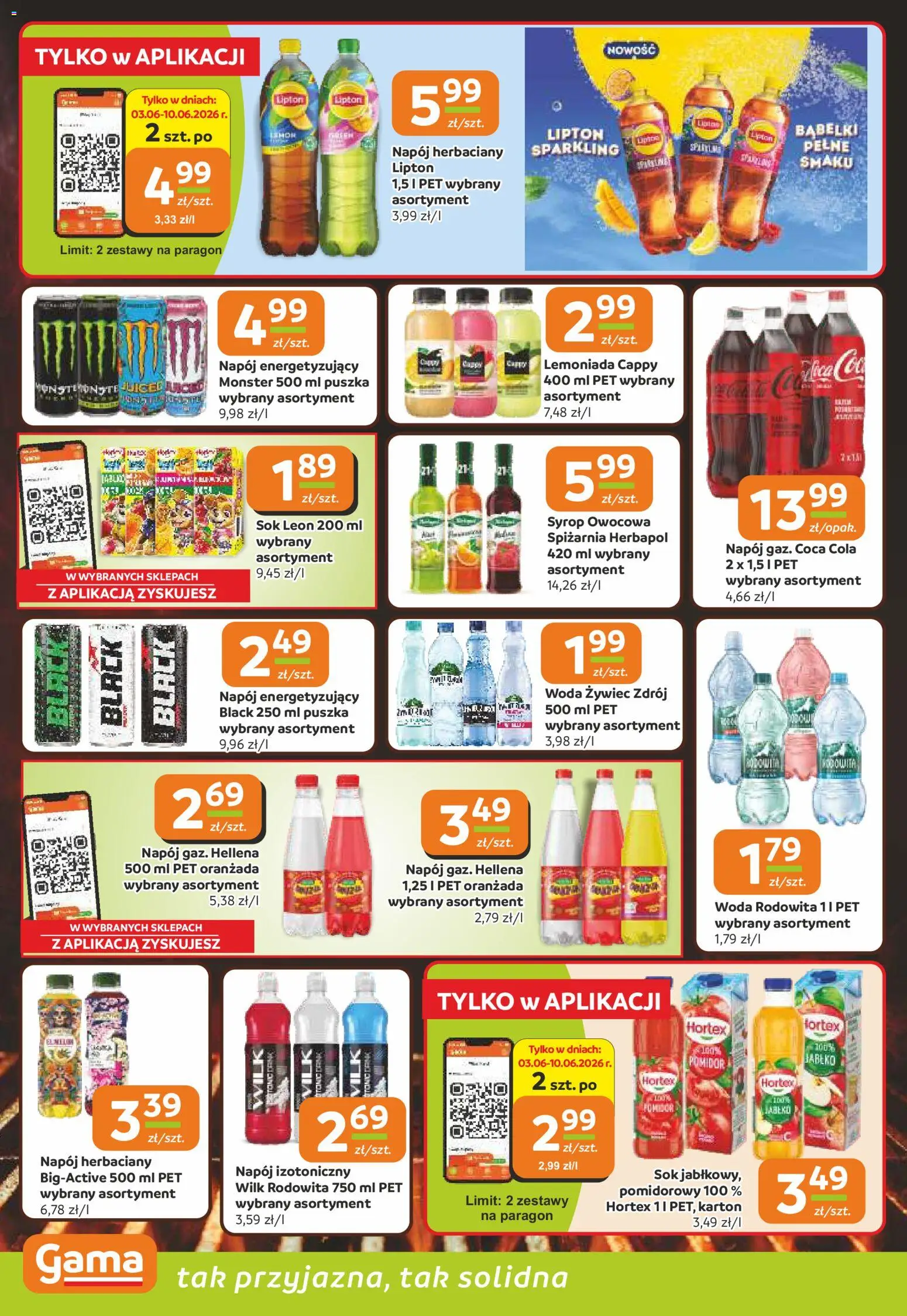 Gama gazetka od 02.06.2026 | Strona: 10 | Produkty: Syrop, Woda żywiec, Sok, Woda