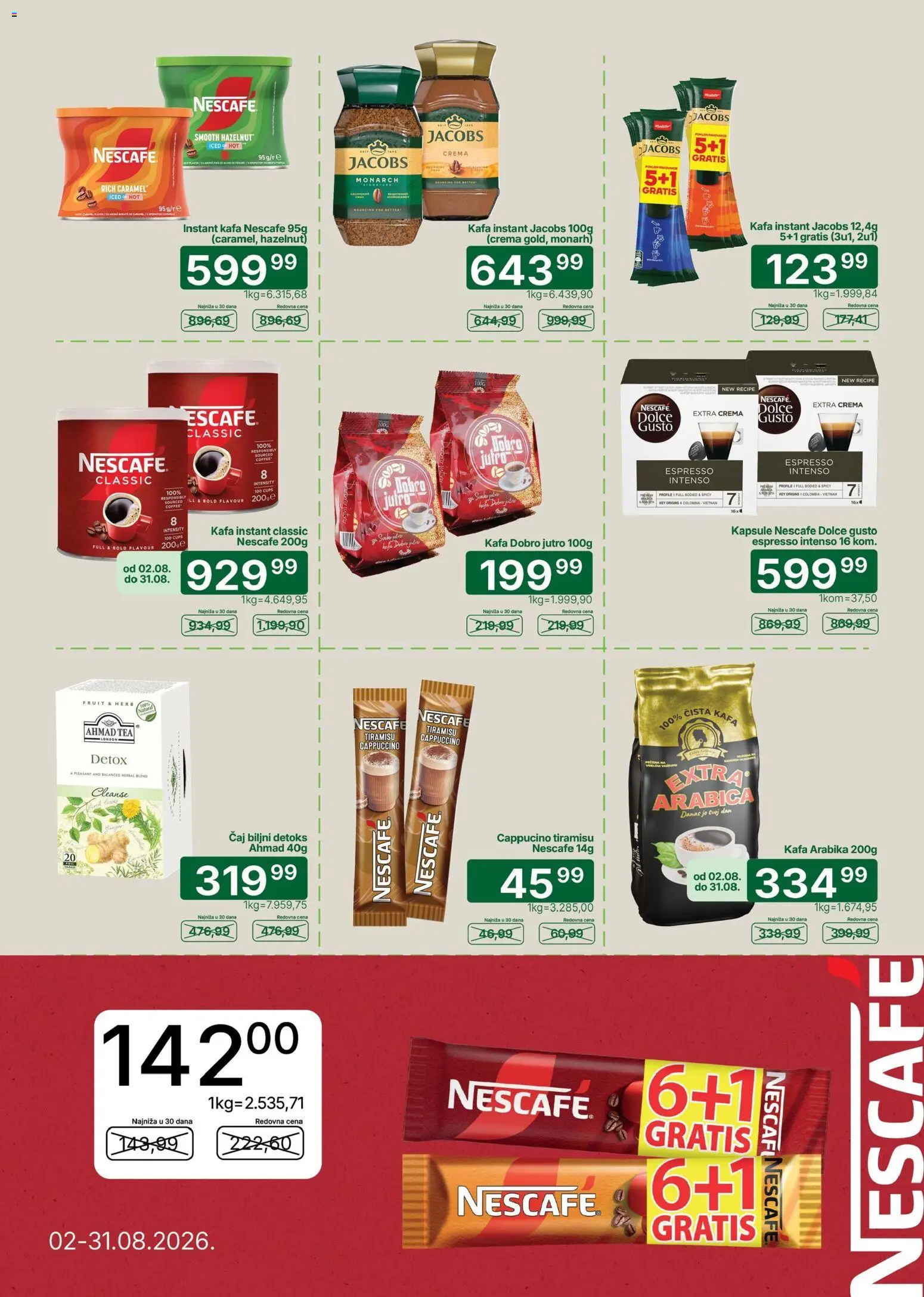 Univerexport katalog - važi od 03.08.2026 | Strana: 16 | Proizvode: Dolce Gusto, Kapsule, Tiramisu, Čaj