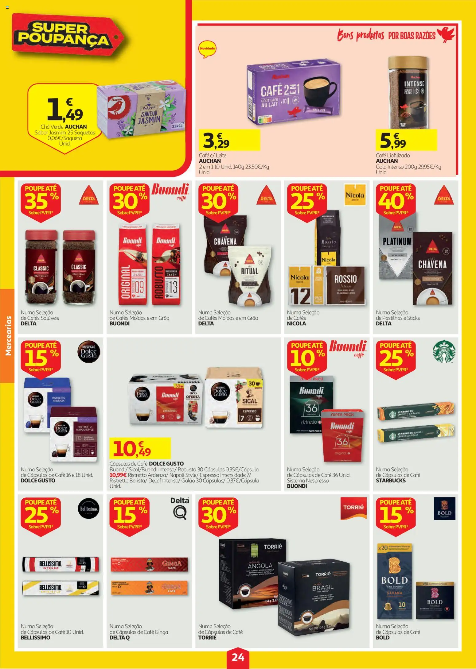 Auchan folheto │ válido de 08/10/2026 | Página: 24 | Produtos: Cápsulas, Leite, Café, Chá
