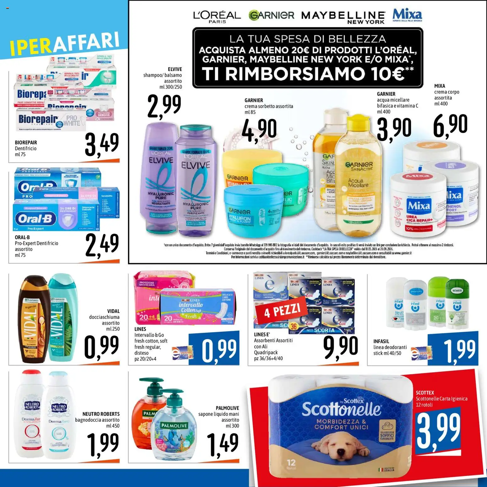 Volantino Emisfero del 09/07/2026 | Pagina: 18 | Prodotti: Balsamo, Carta igienica, Sapone, Acqua