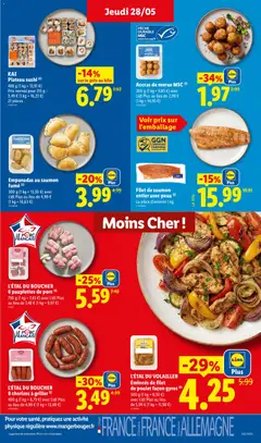 LIDL - Prévisualisation de L'ÉTAL DU VOLAILLER Émincés de filet de poulet façon gyros (6), 500 g (1 kg = 8,50 €) avec Lidl Plus au lieu de 5,99 € (1 kg = 11,98 €) valide à partir de 28.05.2026 | Page: 7