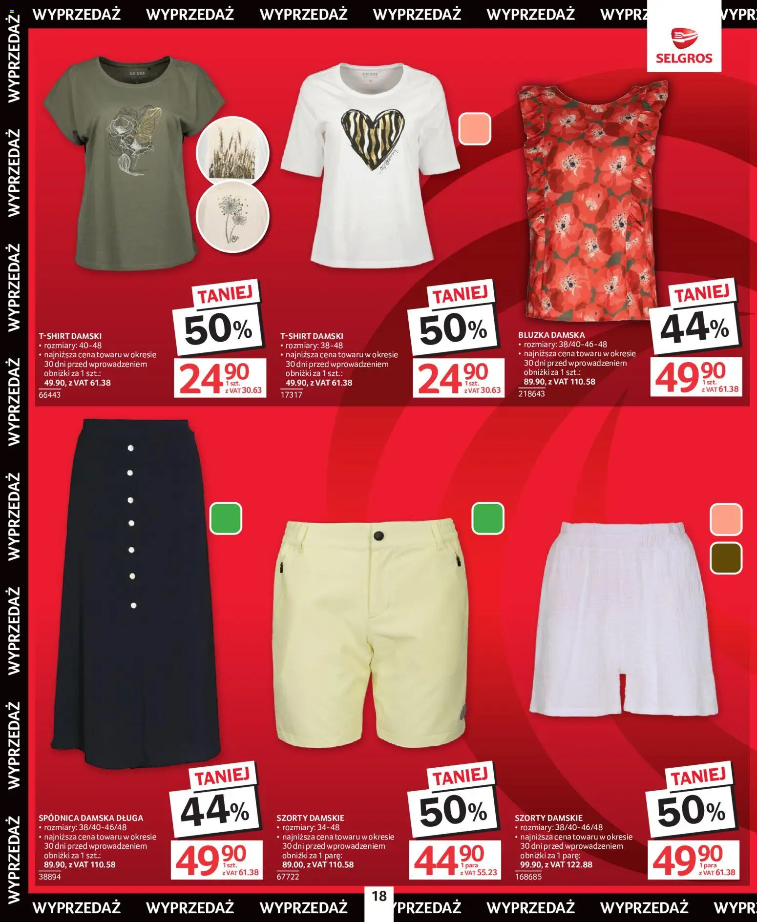 Selgros cash&carry gazetka - Totalna Wyprzedaż od 02.07.2026 | Strona: 18 | Produkty: Szorty, Bluzka