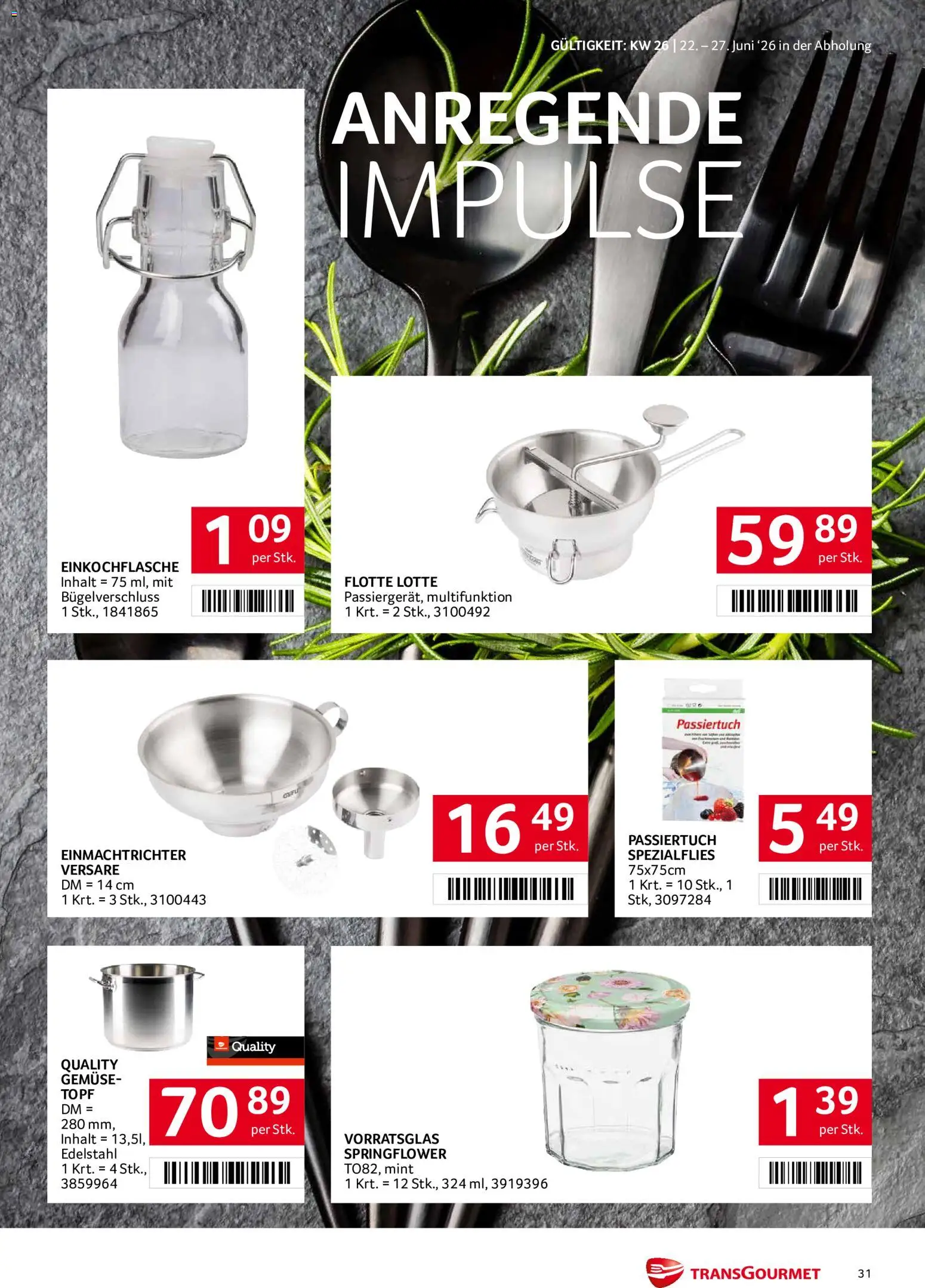 Transgourmet Flugblatt gültig ab 22.06.2026 | Seite: 30 | Produkte: Gemüse