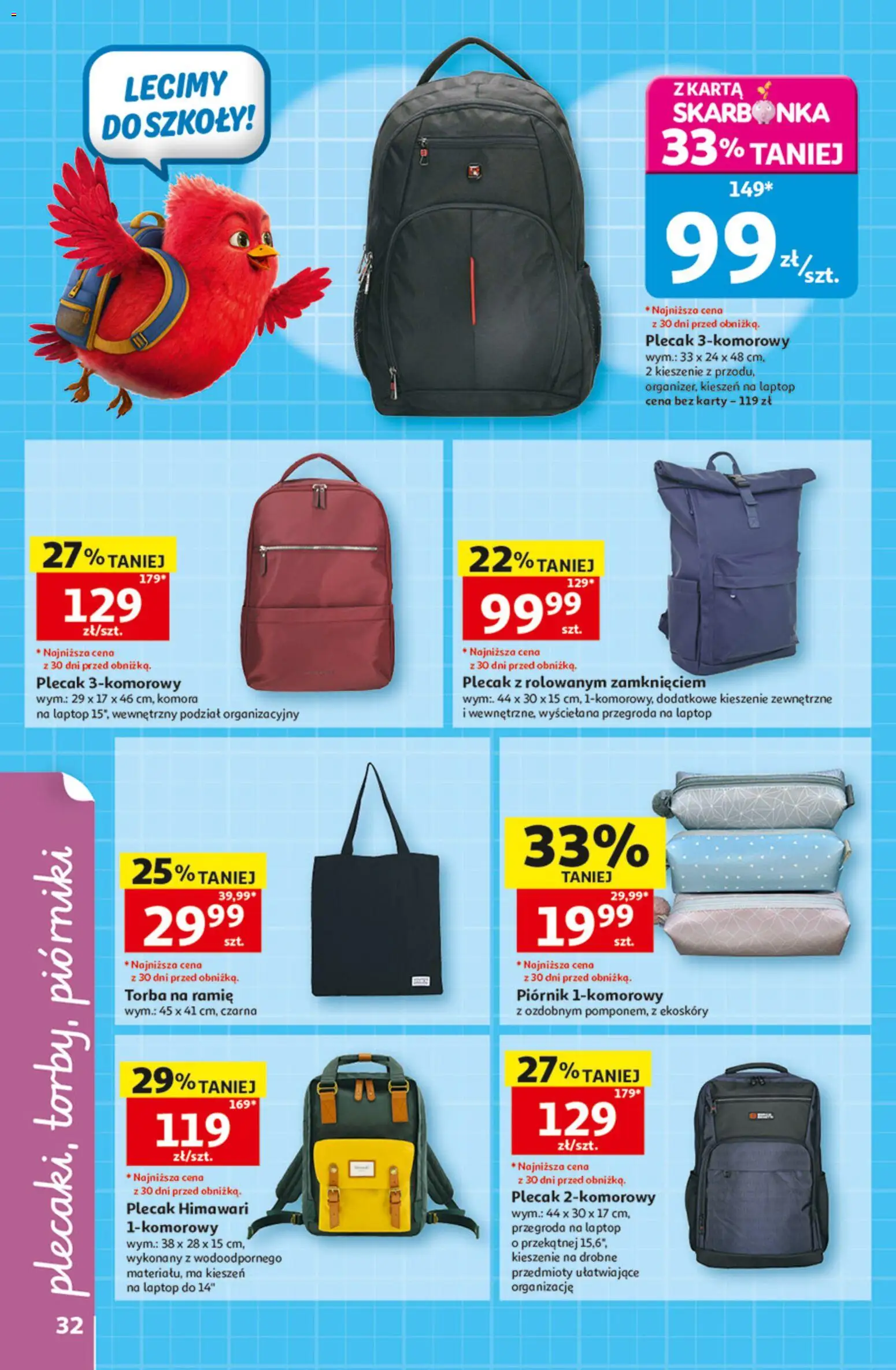 Auchan gazetka - Zostań ortem oszczędzania od 13.08.2026 | Strona: 32 | Produkty: Karta, Laptop, Torba, Piórnik