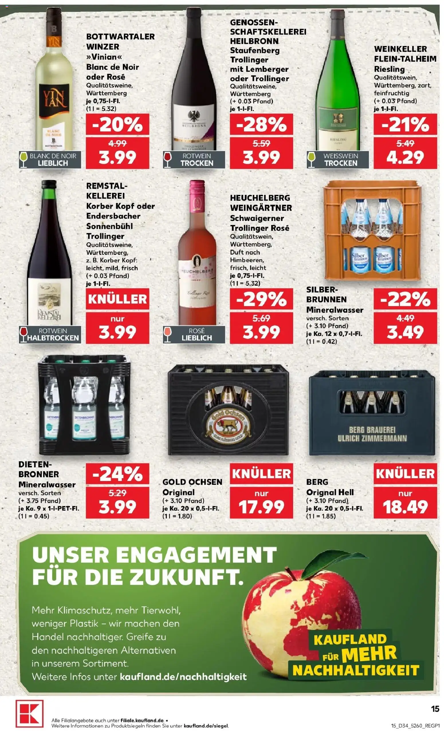 Prospekt Kaufland ab 20.08.2026 » Angebote Online zum Blättern | Seite: 15 | Produkte: Weißwein, Rotwein, Duft, Mineralwasser