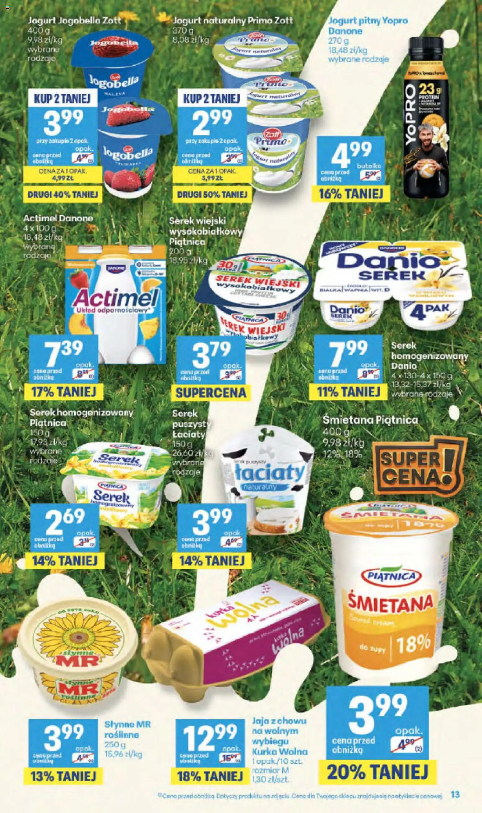 Delikatesy Centrum gazetka - Sklepy Własne od 24.09.2026 | Strona: 13 | Produkty: Serek homogenizowany, Jogurt pitny, Actimel, Śmietana