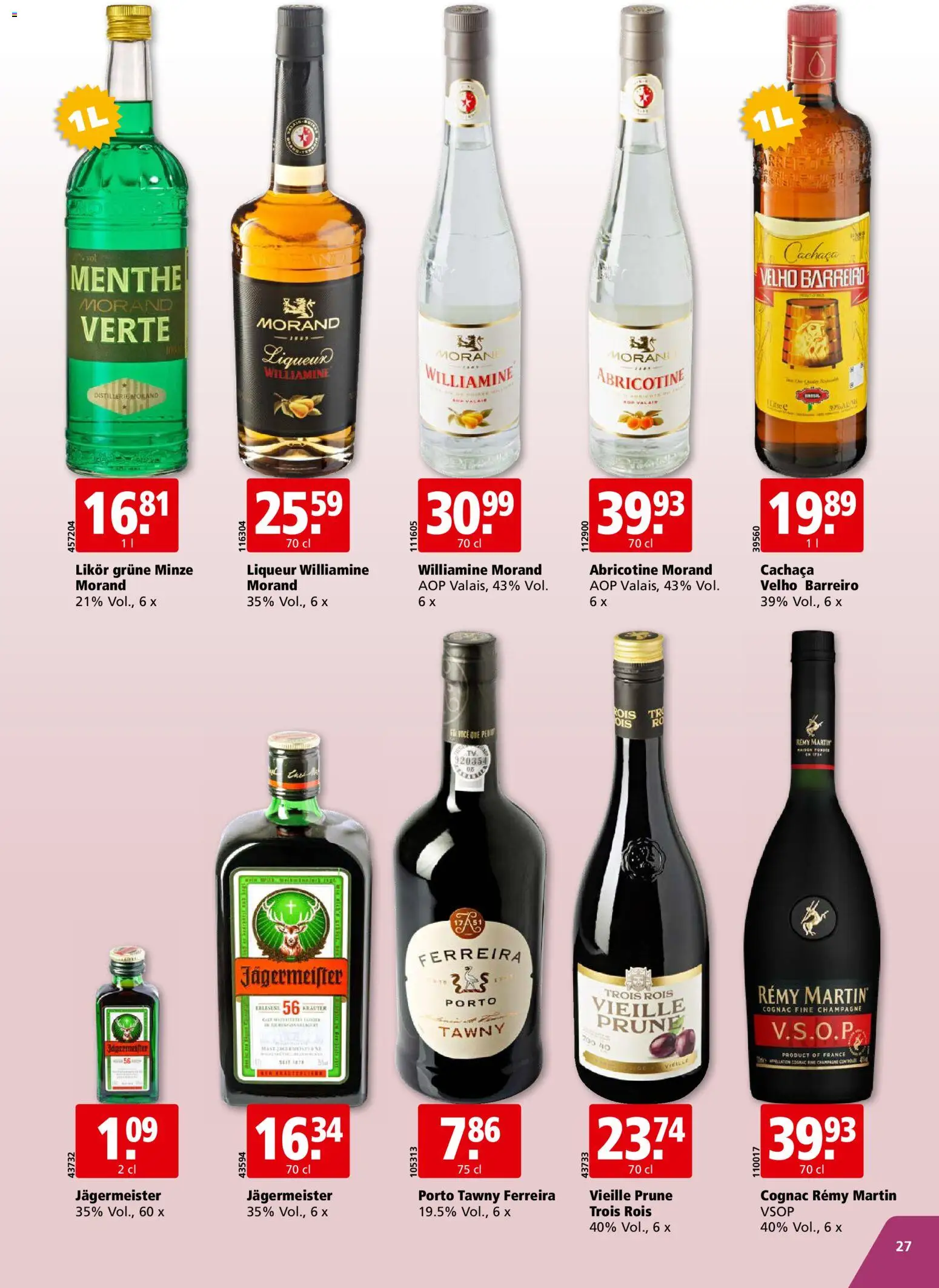 Aligro aktionen Chavannes, Matran, Genf, Sitten – gültig ab 05.10.2026 | Seite: 27 | Produkte: Likör