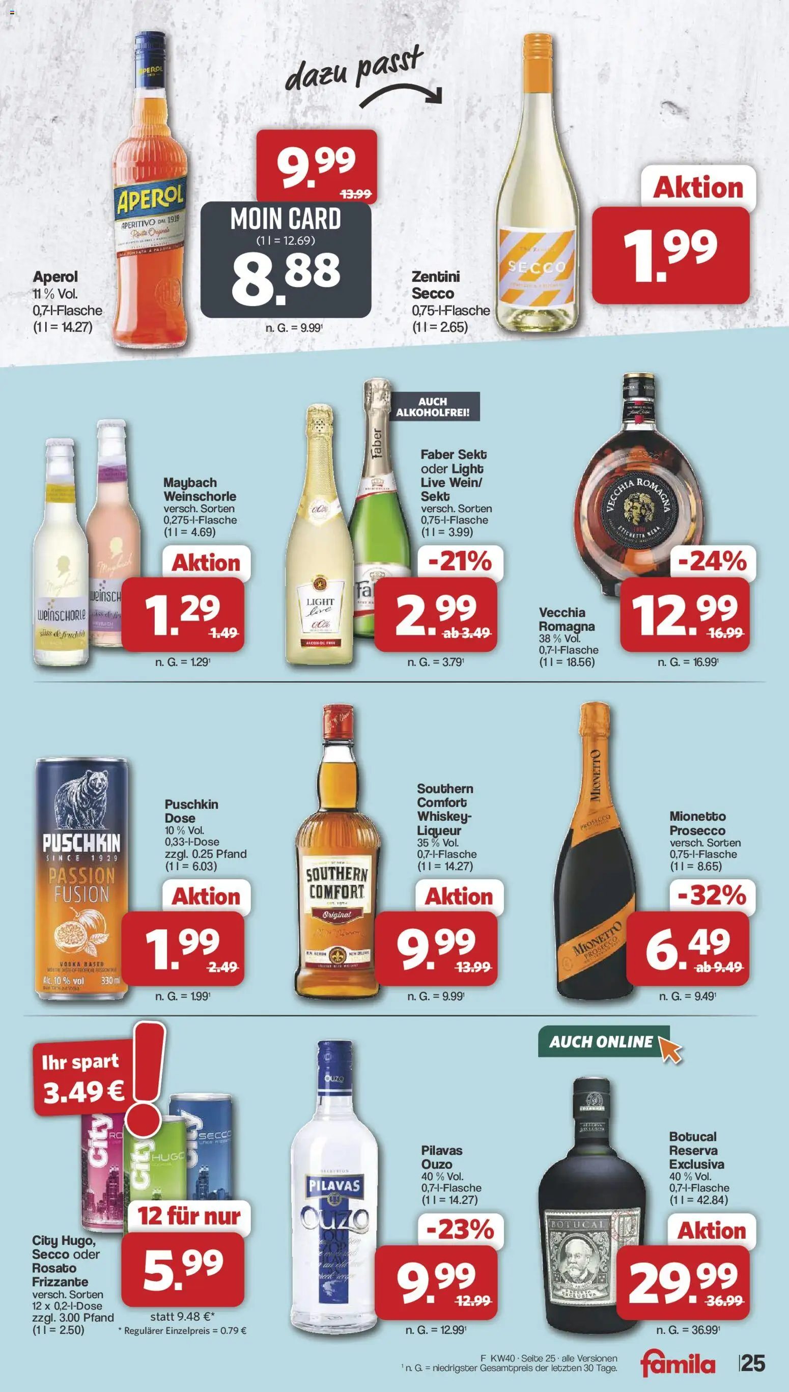 Famila Nordwest Prospekt – gültig ab 28.09.2026 | Seite: 25 | Produkte: Sekt, Prosecco, Hugo, Whiskey