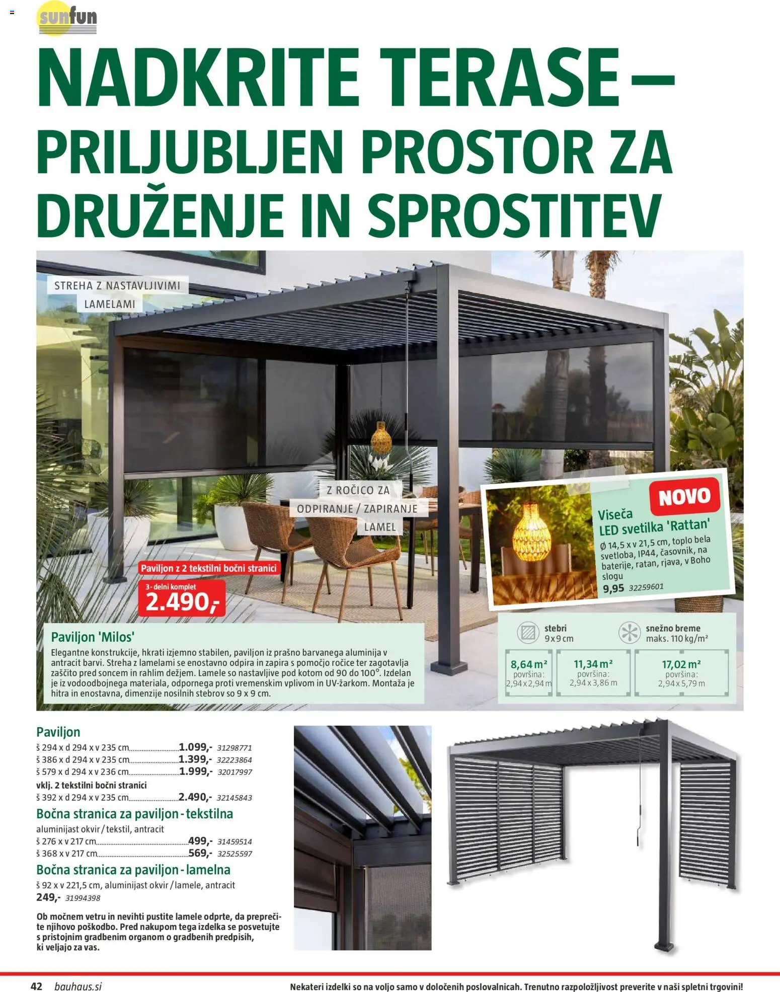 Novi Bauhaus katalog ponudbe – veljaven od 28.09.2026 | Stran: 42 | Izdelki: Led svetilka, Paviljon, Okvir, Svetilka