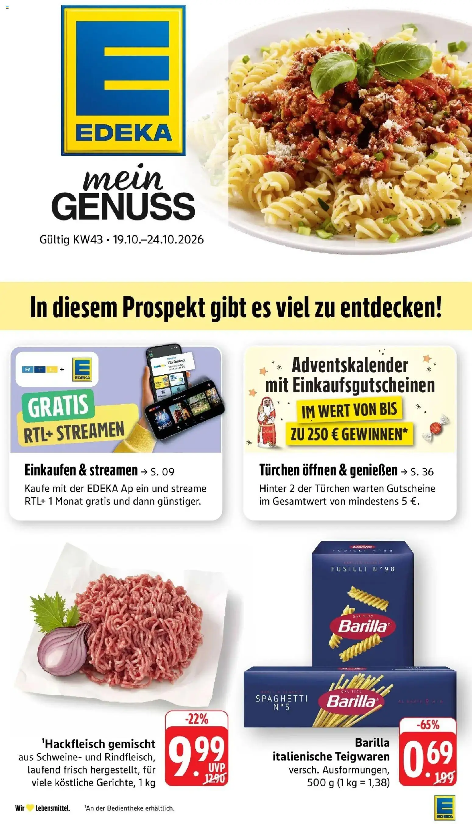 Edeka Prospekt Offenburg (ab 19.10.2026) » Angebote Online | Seite: 7 | Produkte: Barilla, Spaghetti