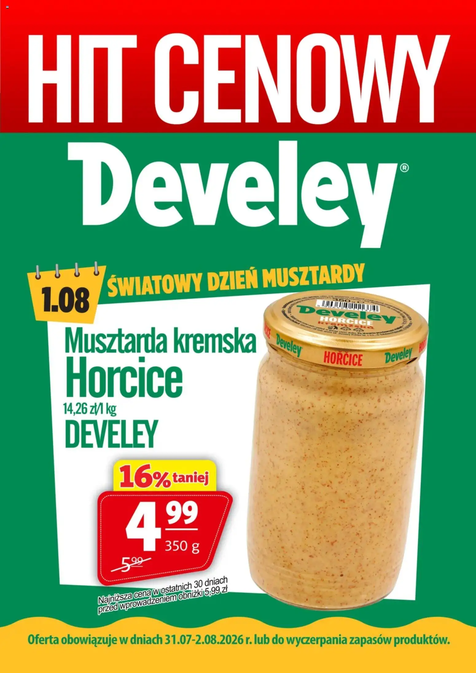Prim Market promocja - Musztarda Horcice Develey od 31.07.2026 | Strona: 1 | Produkty: Musztarda