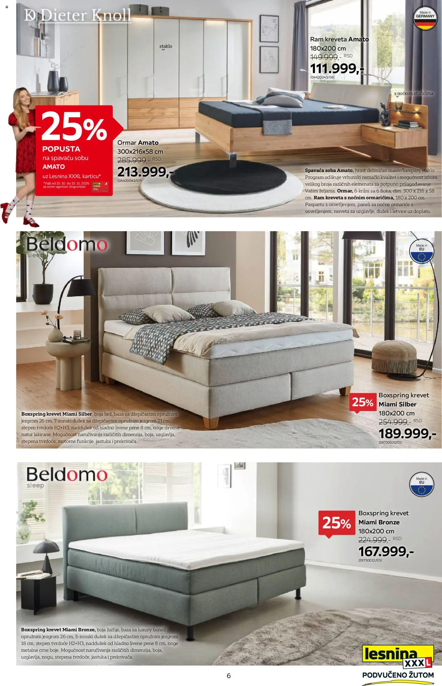 Lesnina XXXL katalog - važi od 15.10.2026 | Strana: 6 | Proizvode: Krevet, Dušek, Ormar, Staklo