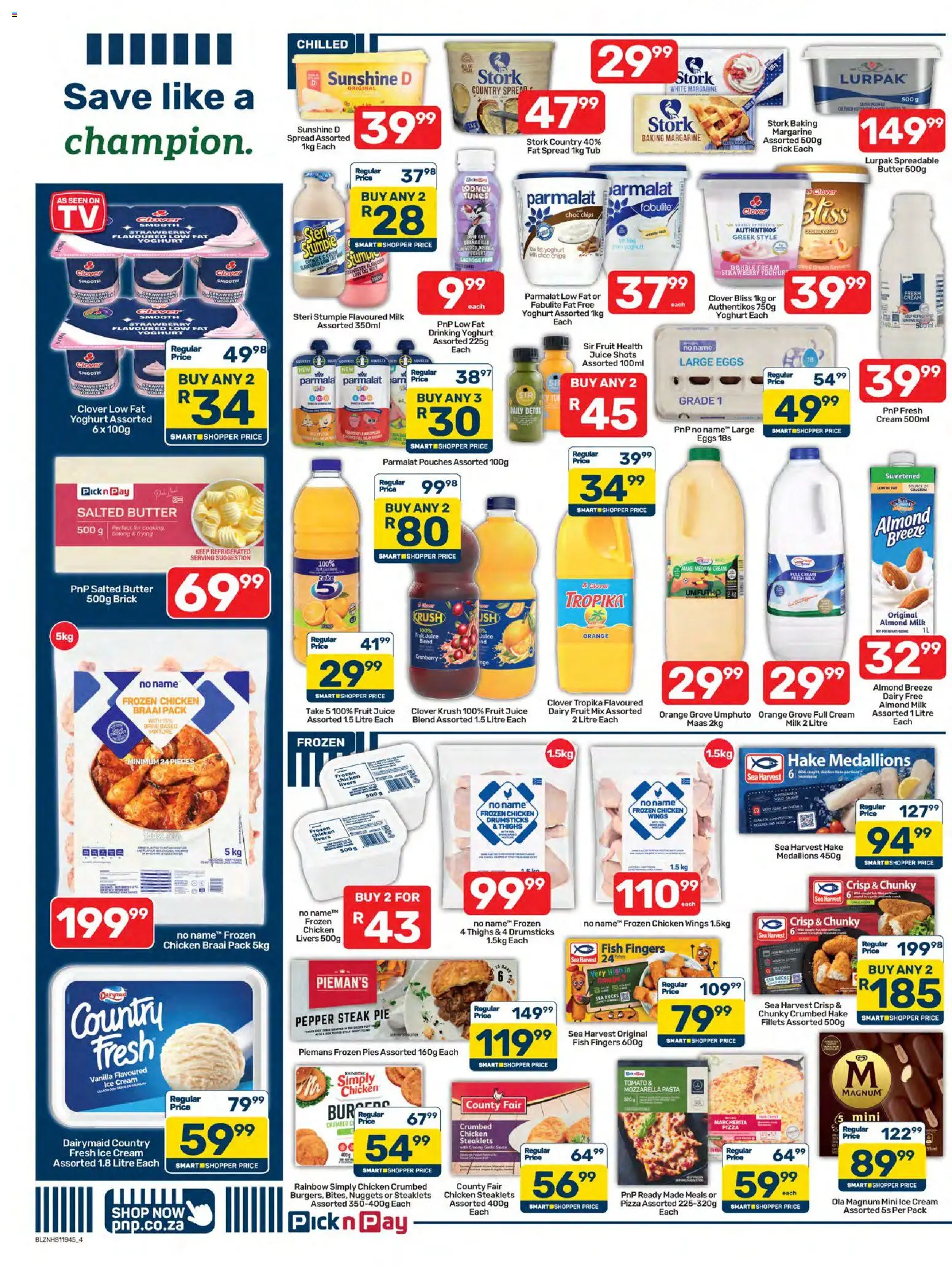 New Pick n Pay catalogue – valid from 07/08/2026 | Page: 4 | Products: Spread, Chicken, Fruit, Pepper