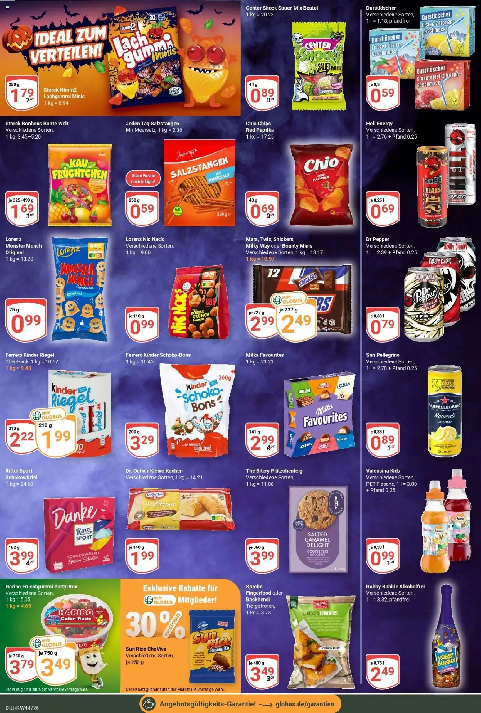 Globus Prospekt Duisburg (ab 26.10.2026) » Angebote online | Seite: 16 | Produkte: Haribo, Kaugummi, Pfirsich, Kuchen