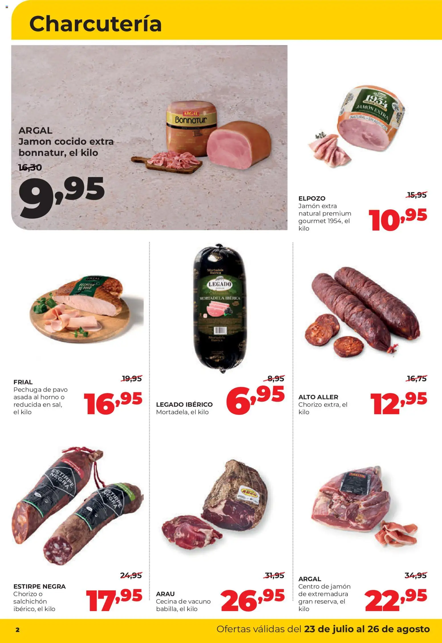Alimerka folleto Asturias │ válido desde el 23/07/2026 | Página: 2 | Productos: Jamón, Jamón cocido, Horno, Mortadela