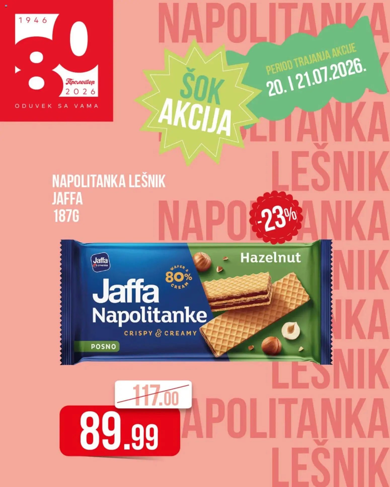 Metalac Proleter katalog - važi od 20.07.2026 | Strana: 1 | Proizvode: Lešnik, Napolitanke