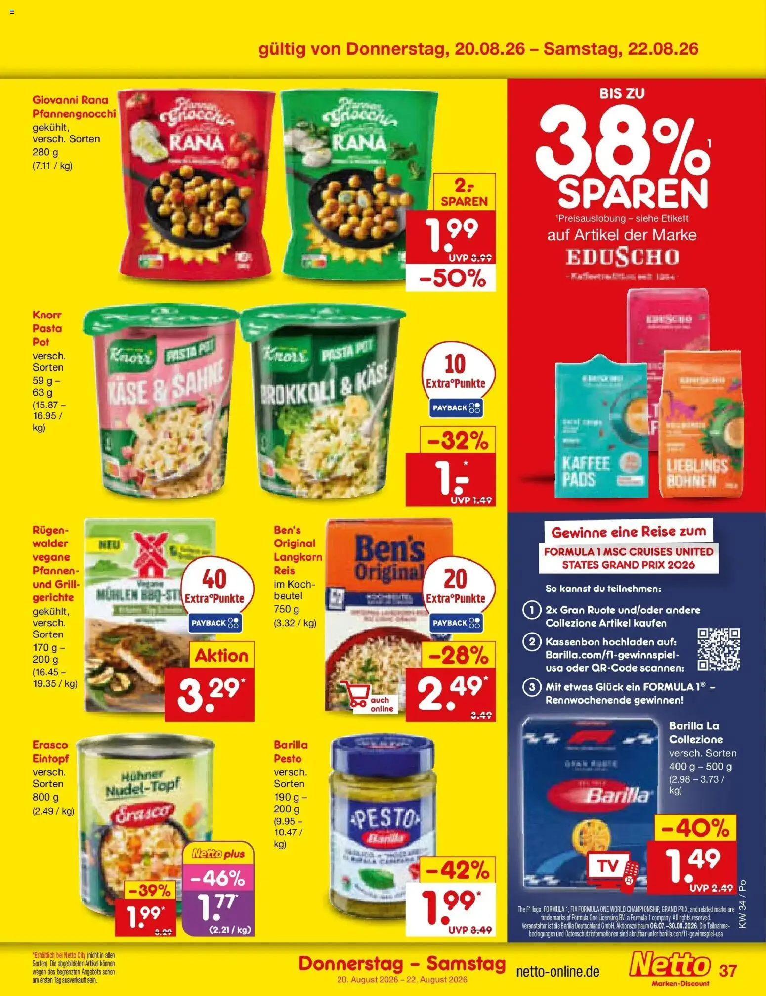 Netto Marken-Discount Prospekt Regensburg – gültig ab 17.08.2026 | Seite: 57 | Produkte: Brokkoli, Gerichte, Reis, Sahne