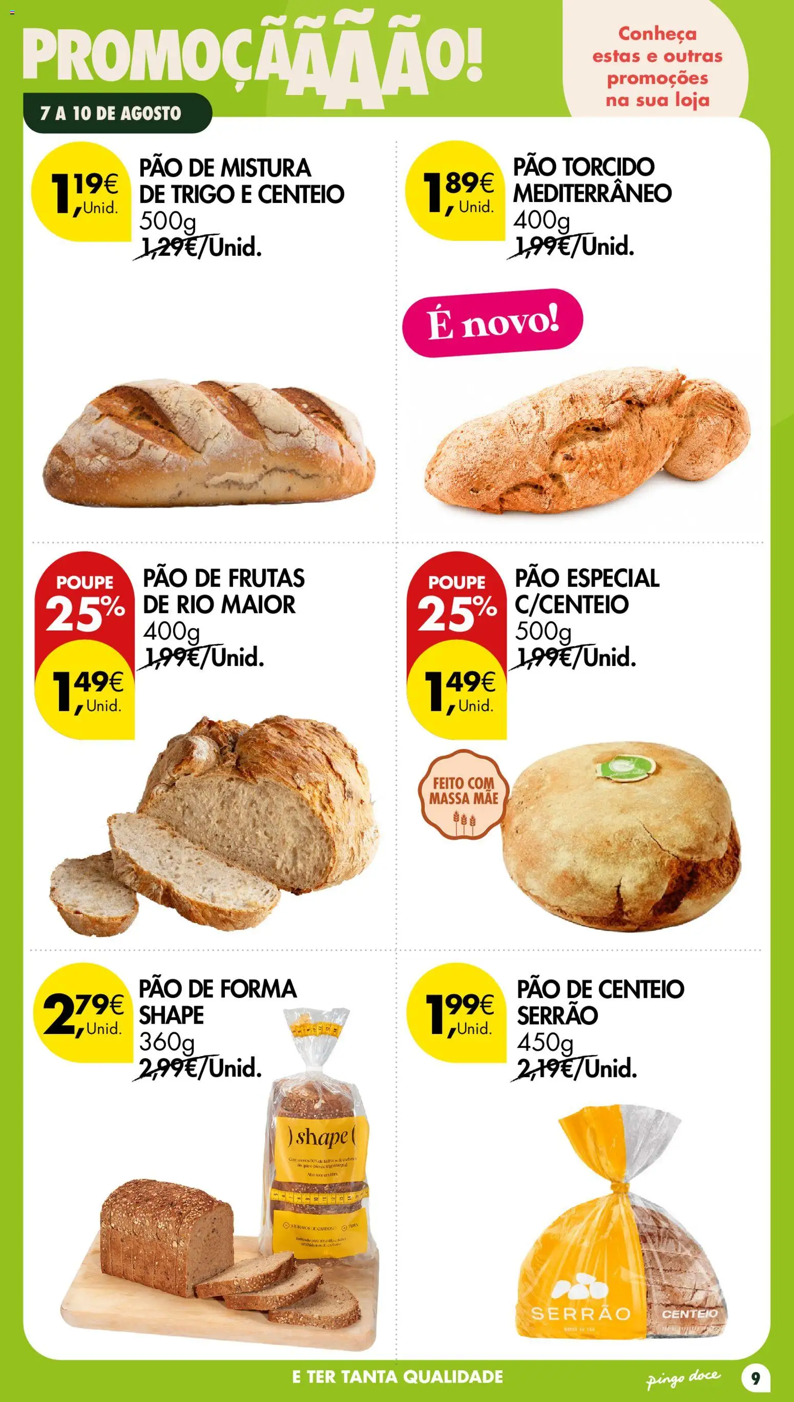 Pingo Doce Poupe este Fim de Semana │ válido de 07/08/2026 | Página: 9 | Produtos: Pão de forma, Centeio, Frutas, Pão
