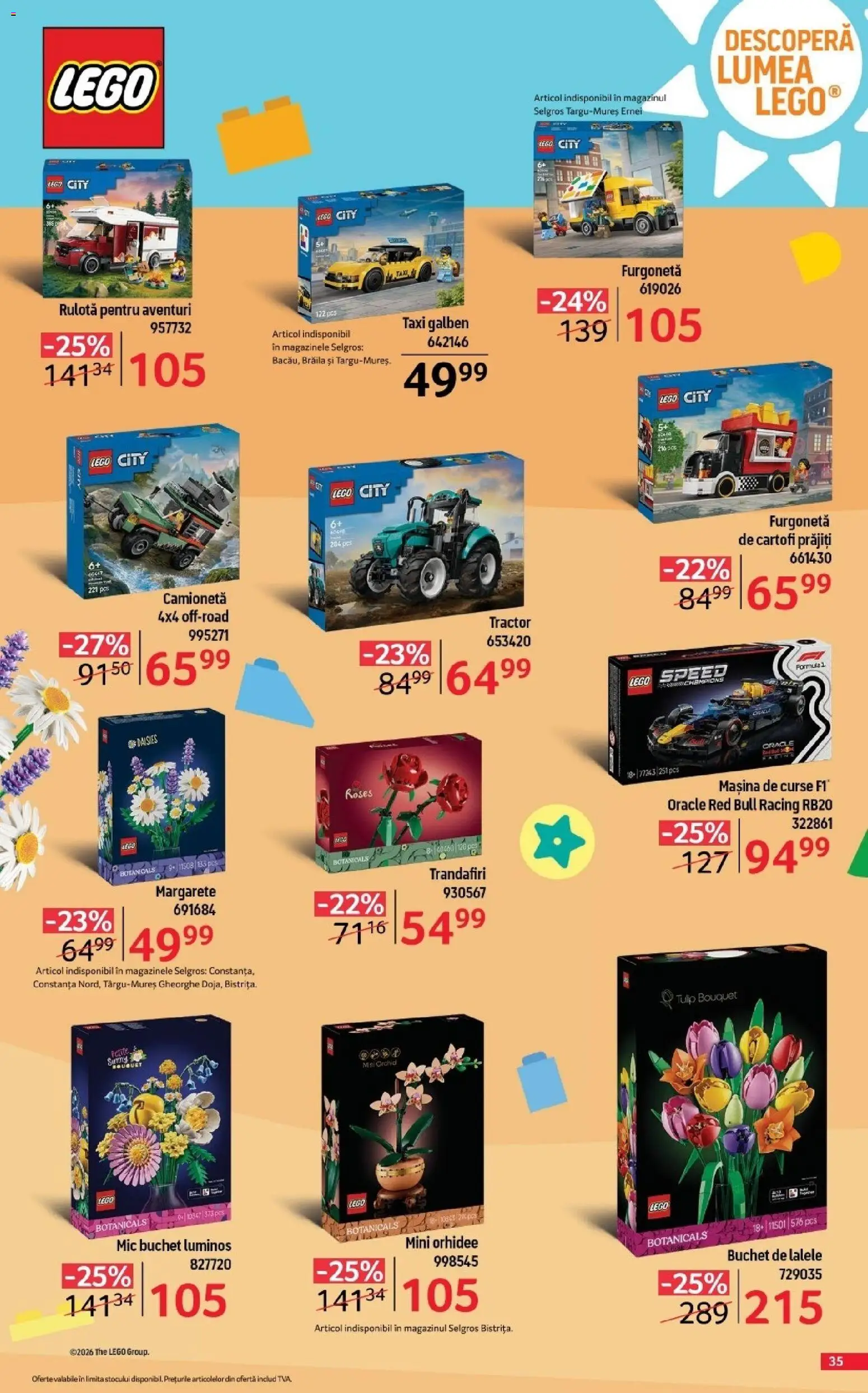 Noul catalog Selgros – valabil de la 07.08.2026 | Pagină: 35 | Produse: LEGO, Orhidee, Red Bull, Cartofi