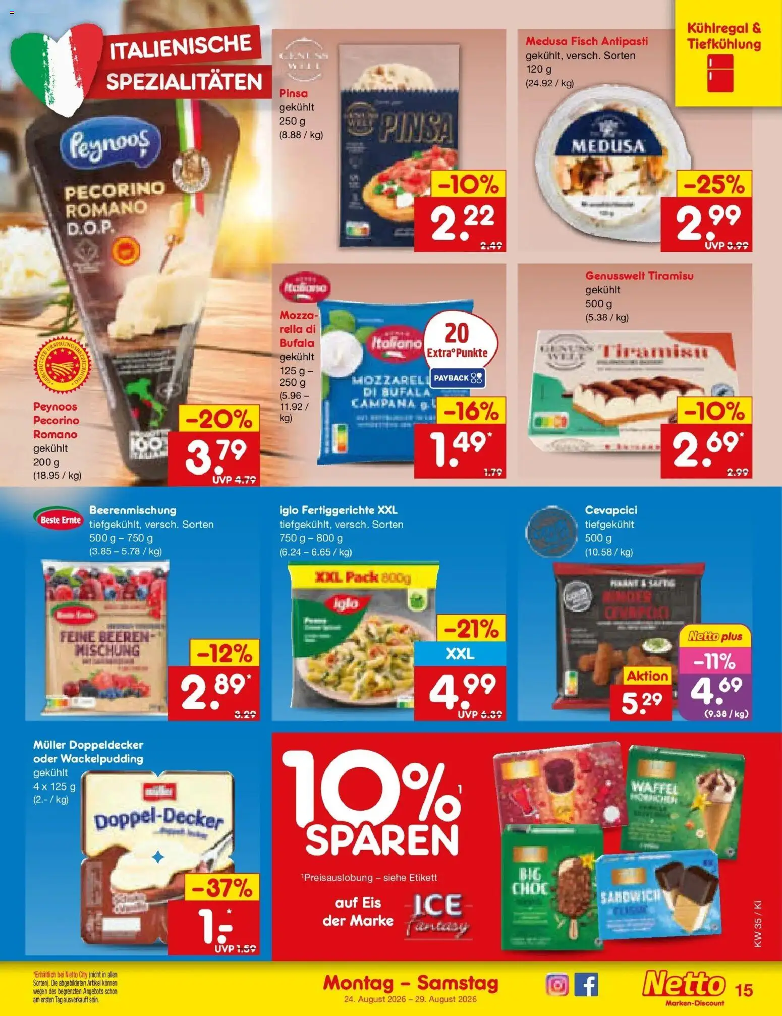 Netto Marken-Discount Prospekt Mistelbach – gültig ab 24.08.2026 | Seite: 23 | Produkte: Iglo, Fisch, Fertiggerichte, Eis