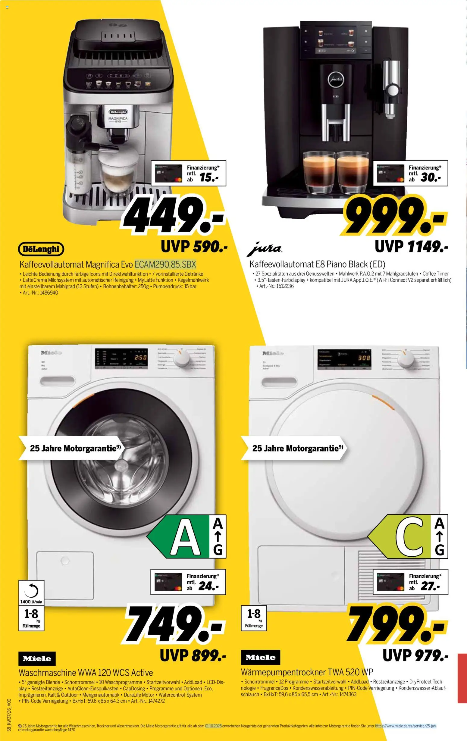 Medimax Prospekt – gültig ab 05.09.2026 | Seite: 8 | Produkte: Trockner, Jura, Waschmaschine, Kaffeevollautomat