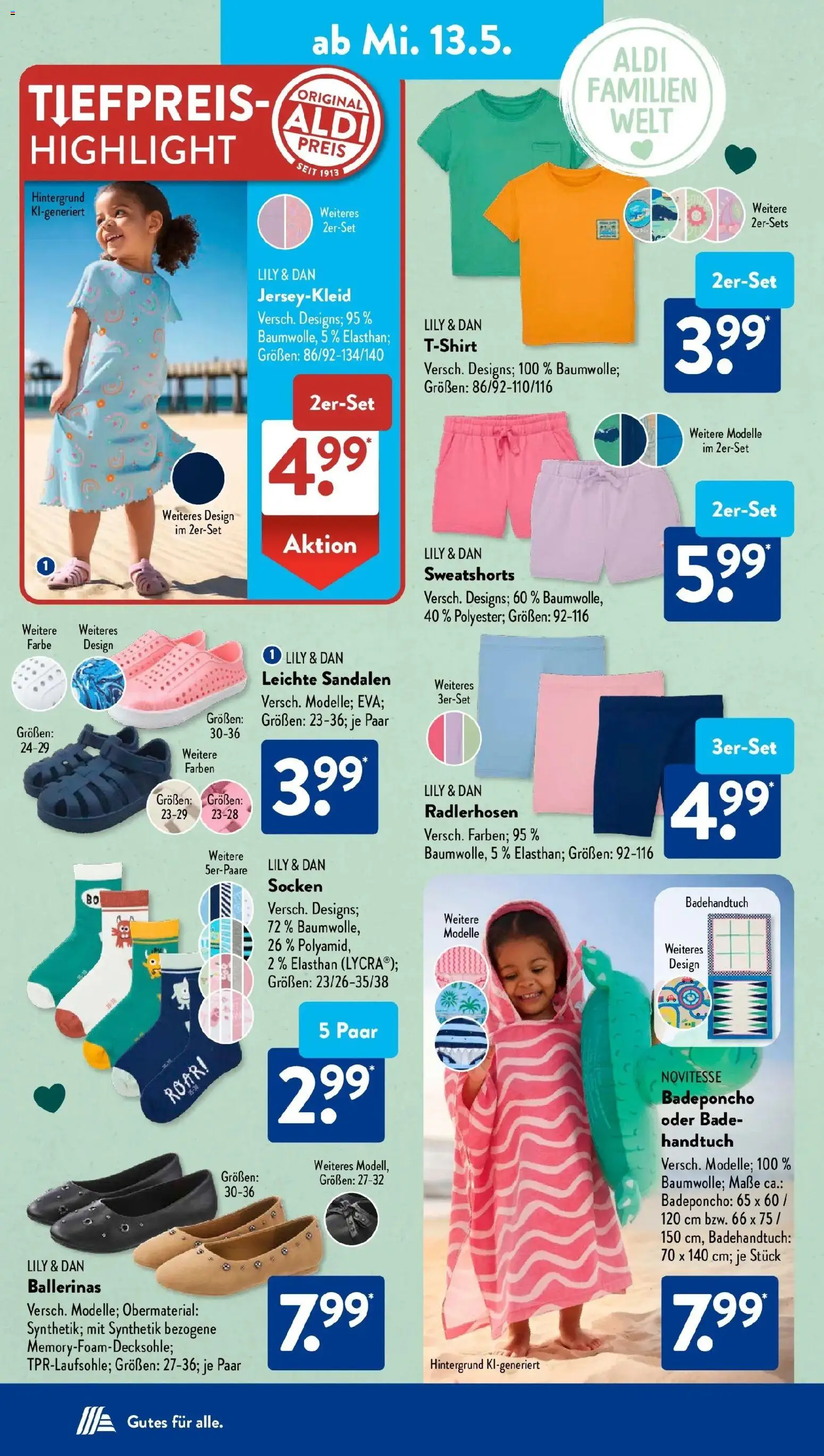 Aldi Süd Wochenangebote – gültig ab 10.05.2026 | Seite: 19 | Produkte: Sweatshorts, Socken, Ballerinas, Sandalen