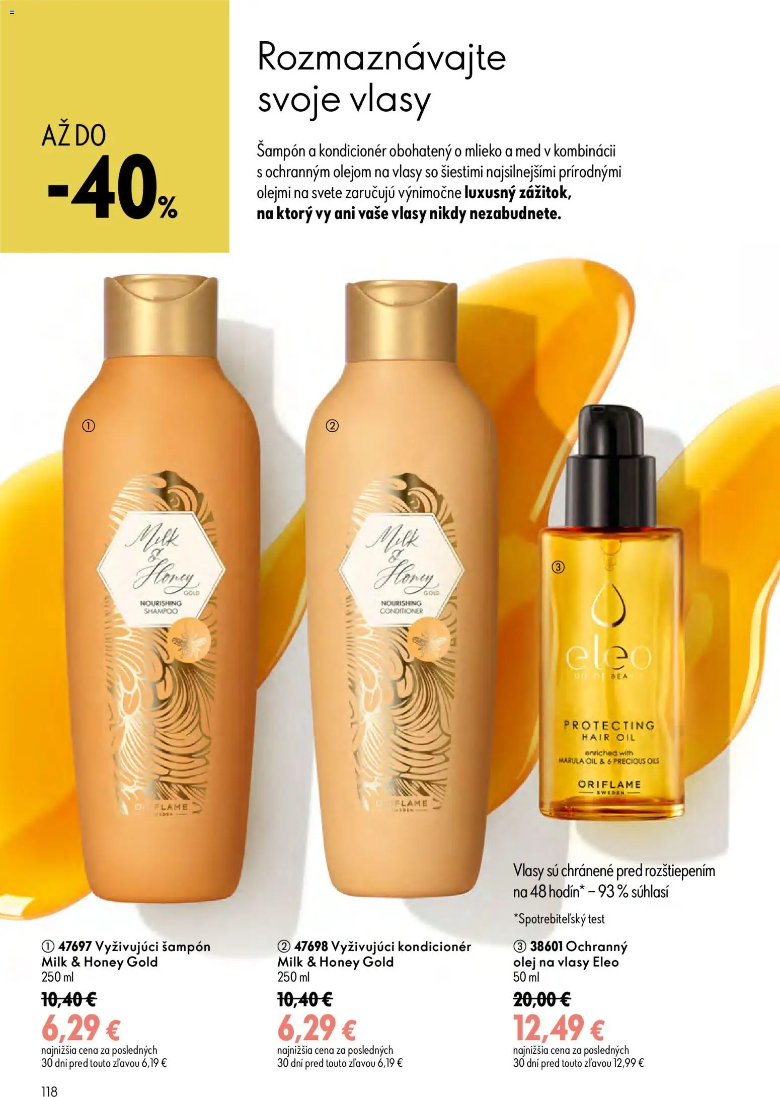 Nové Oriflame akcie – leták je platný od 29.07.2026 | Strana: 118 | Produkty: Mlieko, Olej, Šampón, Kondicionér