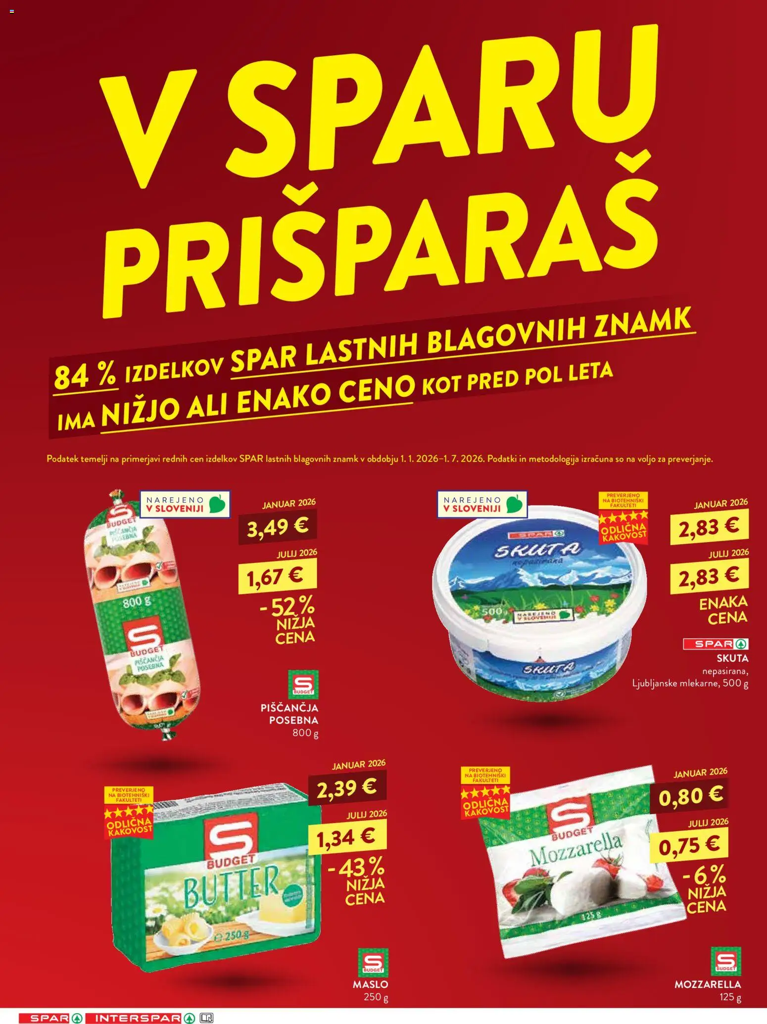 Novi Spar katalog ponudbe – veljaven od 09.09.2026 | Stran: 4 | Izdelki: Mozzarella, Maslo, Skuta