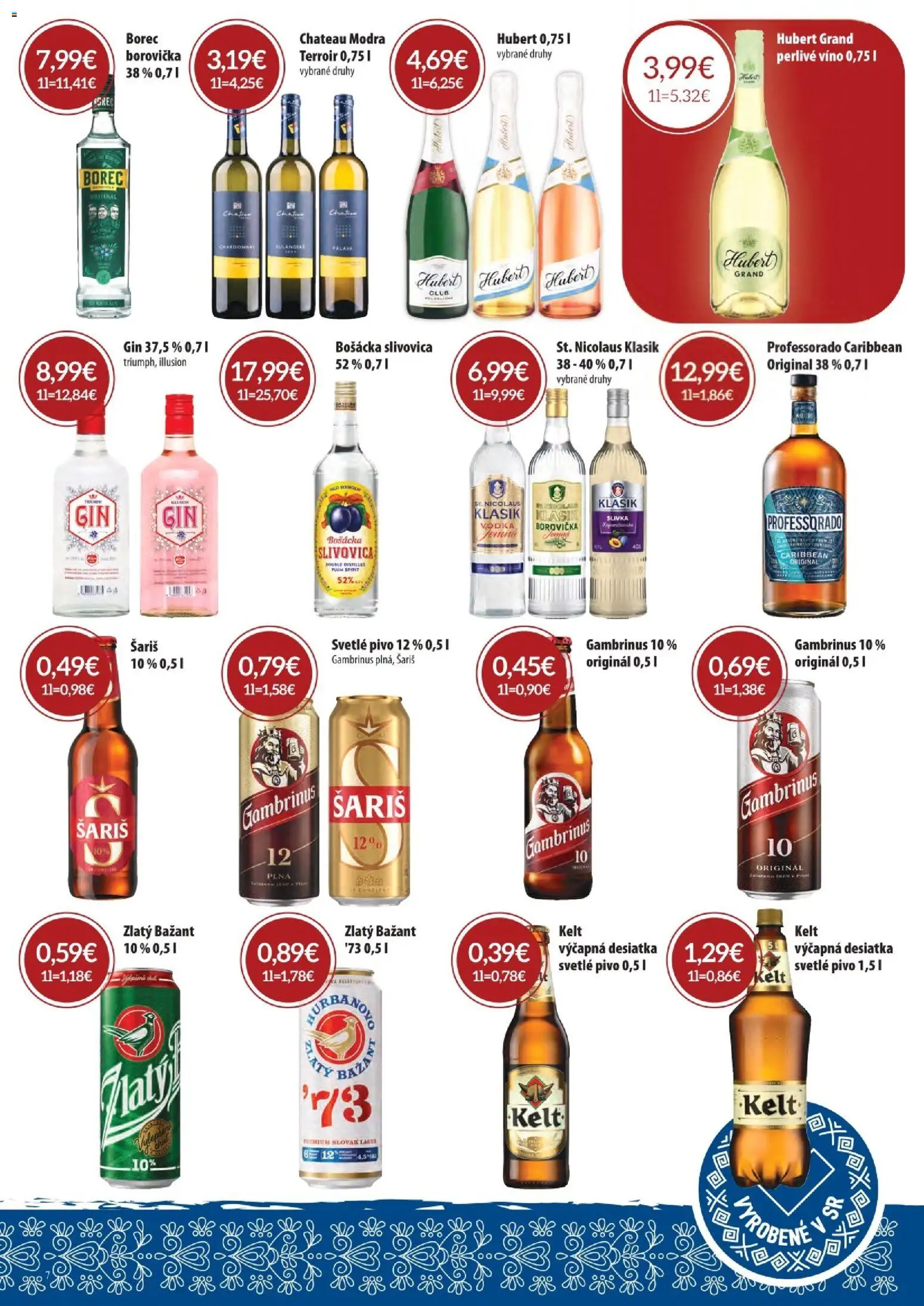 Nové CBA Komfos akcie – leták je platný od 04.06.2026 | Strana: 6 | Produkty: Víno, Borovička, Gambrinus, Perlivé víno