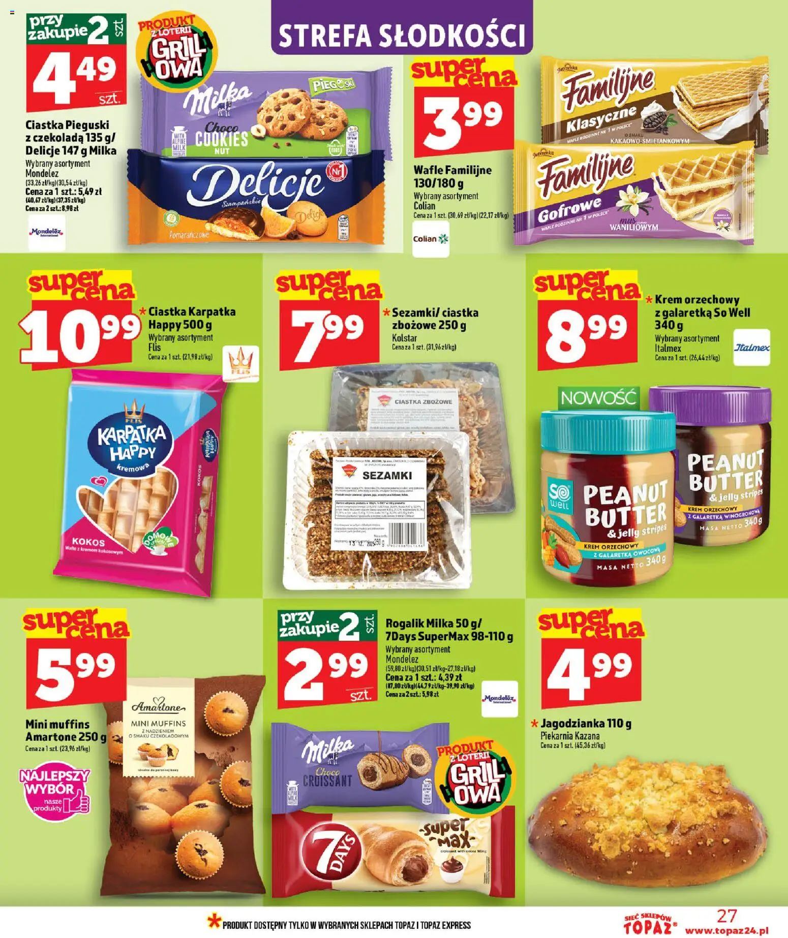 Topaz gazetka od 11.06.2026 | Strona: 27 | Produkty: Galaretka, Wafle, Grill, Czekolada