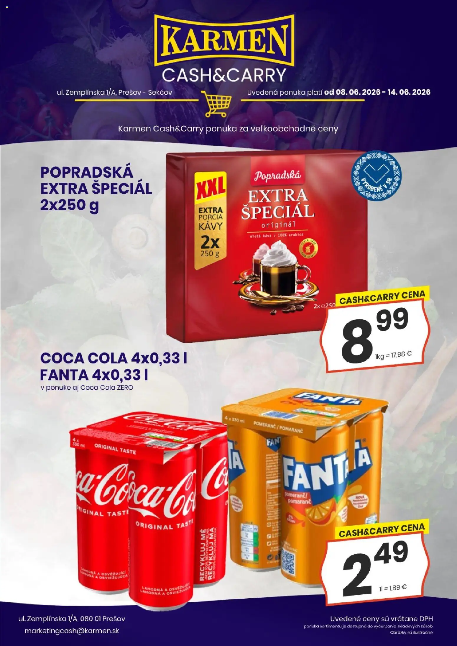 Nové KARMEN CBA akcie – leták je platný od 08.06.2026 | Strana: 5 | Produkty: Káva, Fanta, Coca cola, Cola