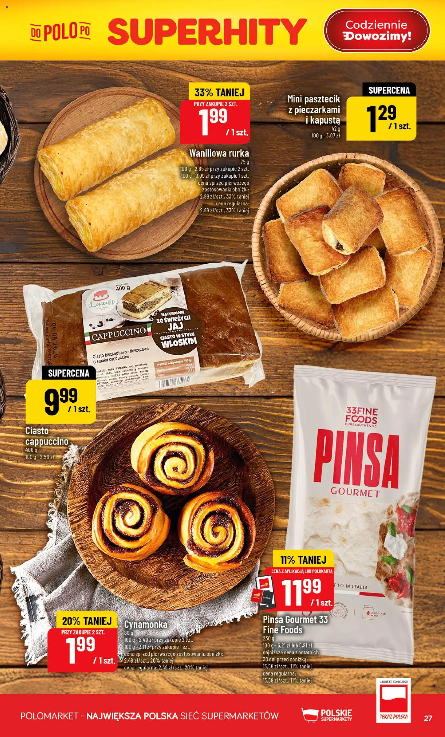 POLOmarket gazetka od 19.08.2026 | Strona: 27 | Produkty: Kapusta, Ciasto, Cappuccino, Pinsa