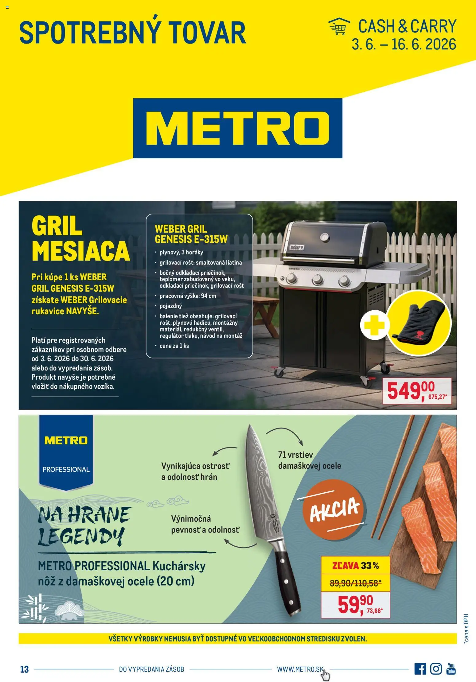 Nové Metro akcie – leták je platný od 03.05.2026 | Strana: 1 | Produkty: Gril, Teplomer, Rošt