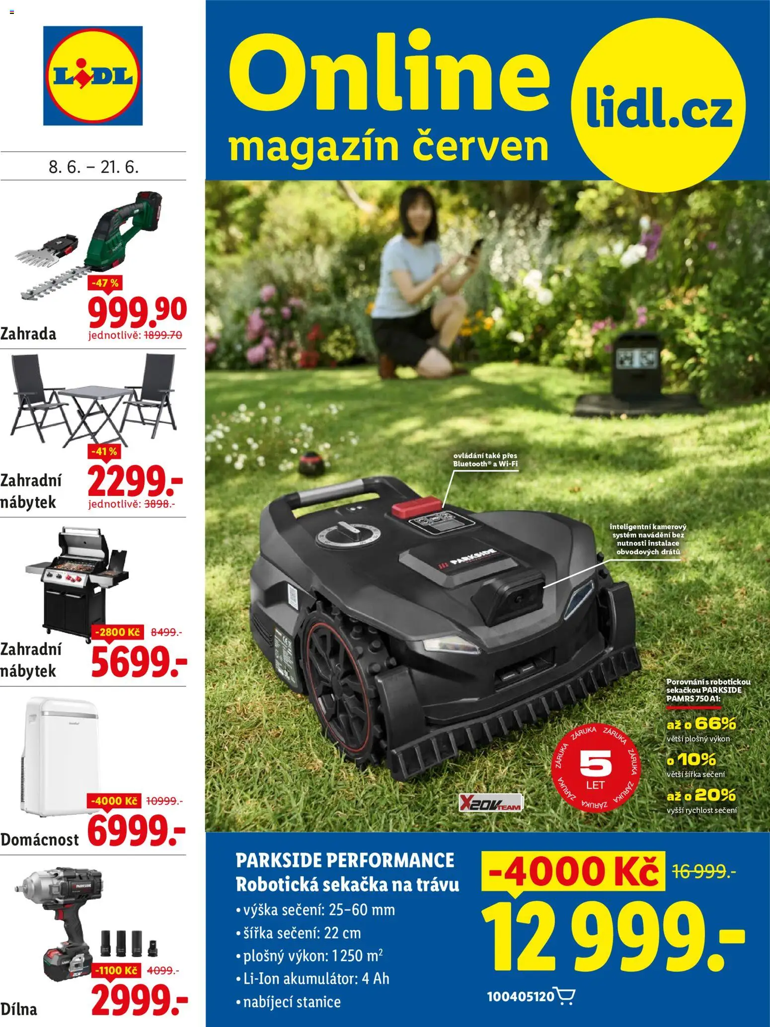 Lidl magazín od 08.06.2026 | Strana: 1 | Produkty: Parkside, Zahrada, Nábytek, Sekačka