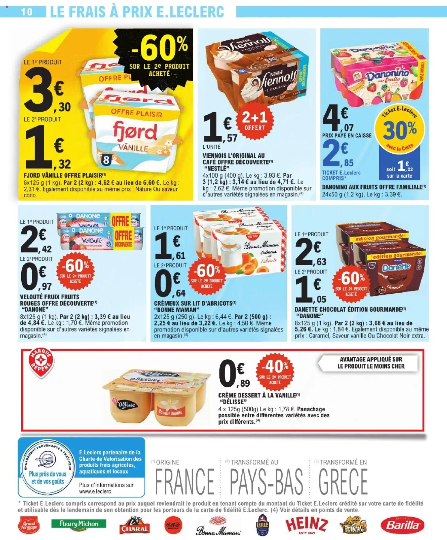 {H1} | Page: 10 | Produits: Lit, Café, Chocolat, Crème