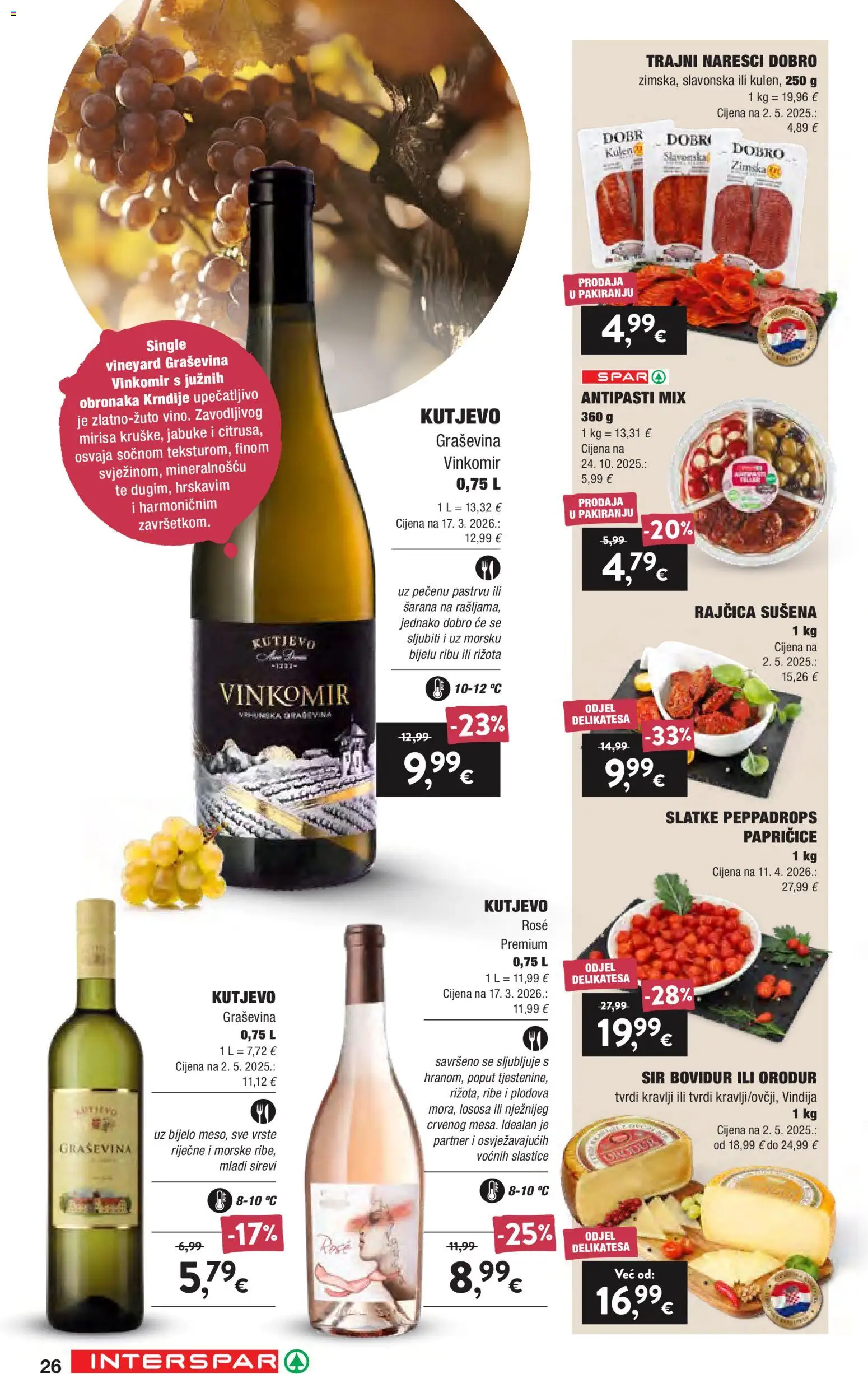 Interspar katalog | vrijedi od 16.09.2026 | Stranica: 26 | Proizvodi: Vindija, Sir, Jabuke, Rajčica