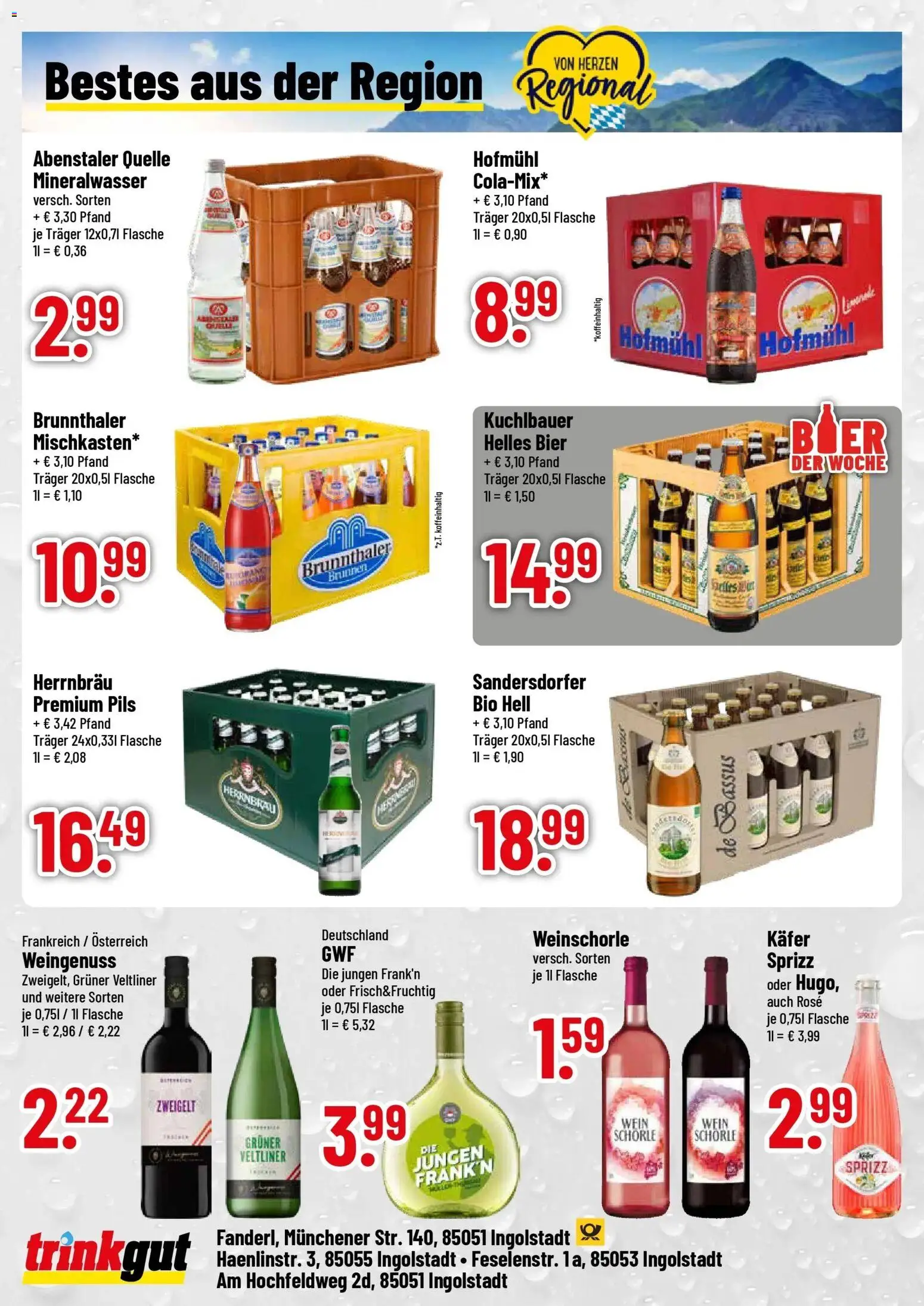 Trinkgut Prospekt Ingolstadt (ab 21.09.2026) » Angebote online | Seite: 4 | Produkte: Bier, Pils, Mineralwasser, Wein