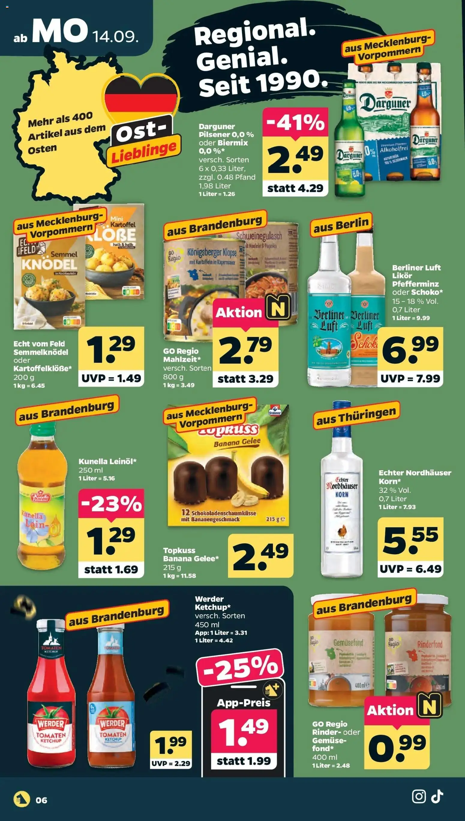 Netto Aktueller Prospekt ab 14.09.2026 → Angebote nächste Woche | Seite: 8 | Produkte: Schweinegulasch, Likör, Nudeln, Ketchup