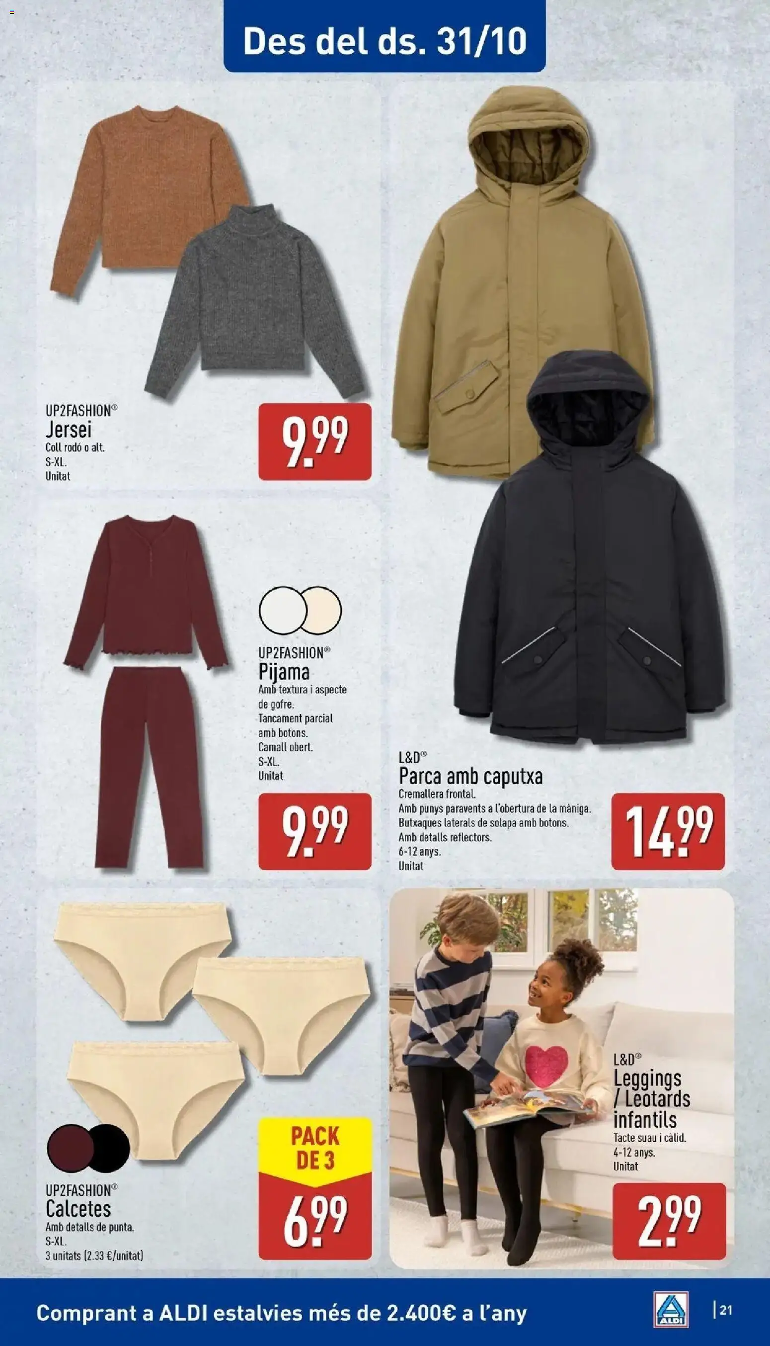 Aldi - Qué poco cuesta comprar bien │ válido desde el 26/10/2026 | Página: 21 | Productos: Pijama, Leggings