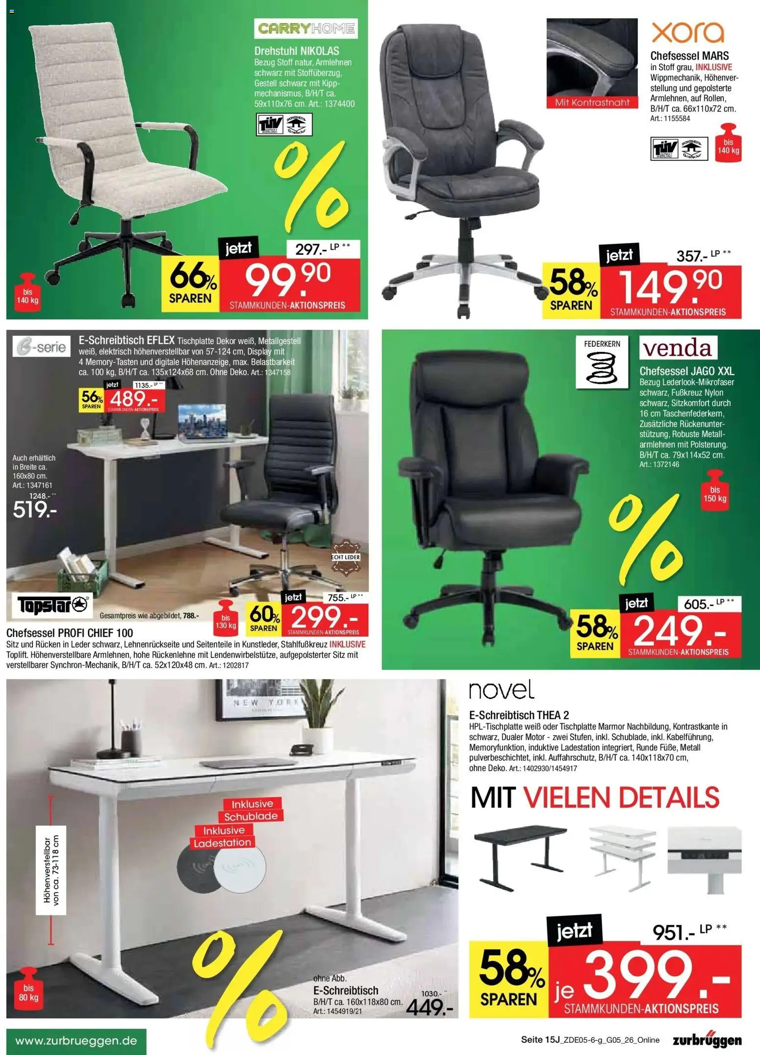 Zurbrüggen MaiDays Shopping – gültig ab 08.05.2026 | Seite: 47 | Produkte: Mars, Chefsessel