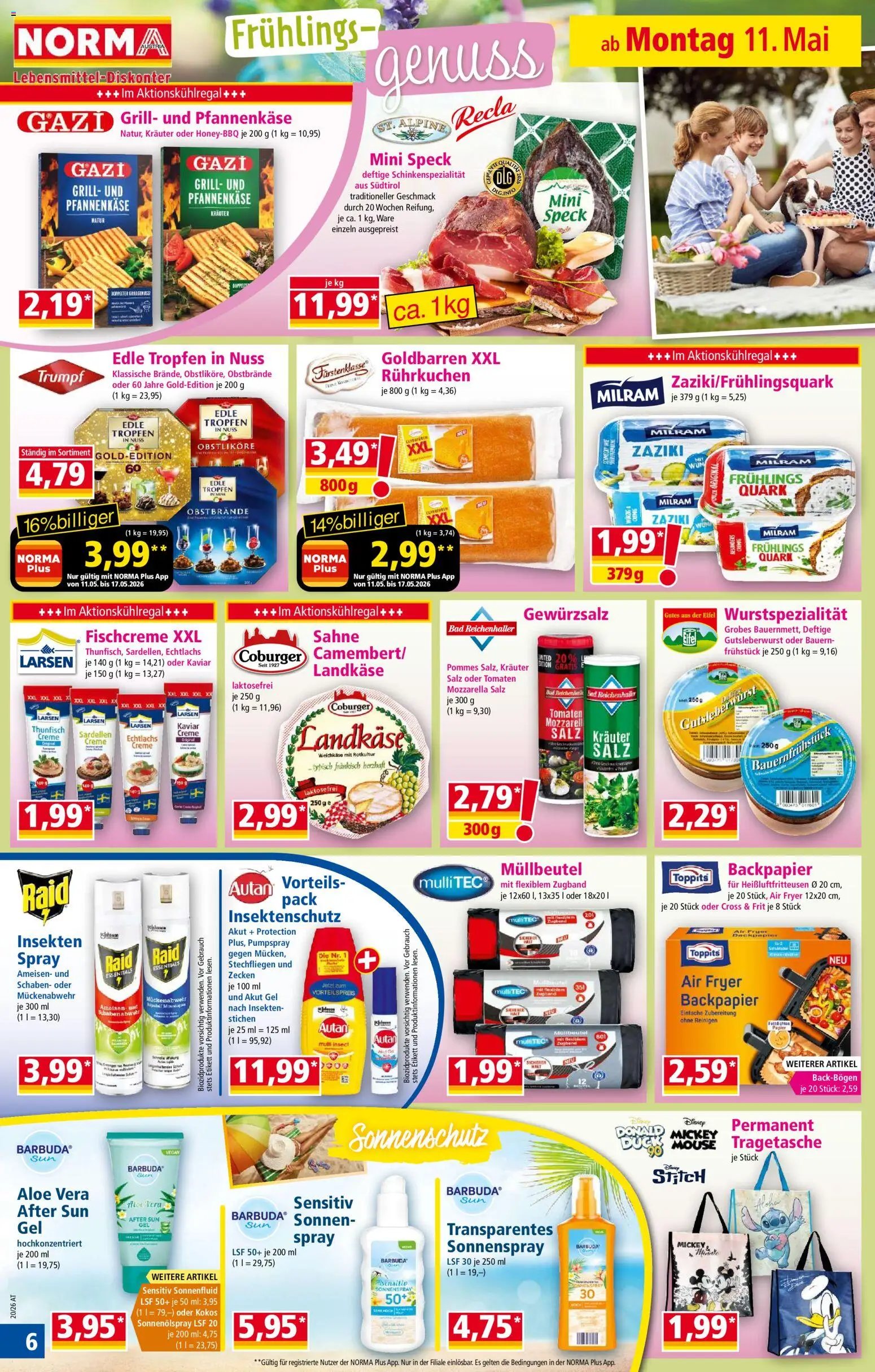 Norma Flugblatt gültig ab 11.05.2026 | Seite: 6 | Produkte: Sahne, Salz, Creme, Tomaten