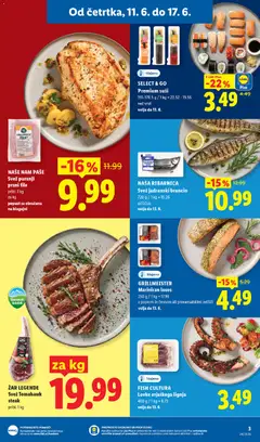 Lidl katalog akcije – veljaven od 11.06.2026 | Stran: 3 | Izdelki: Zar, Losos, Suši