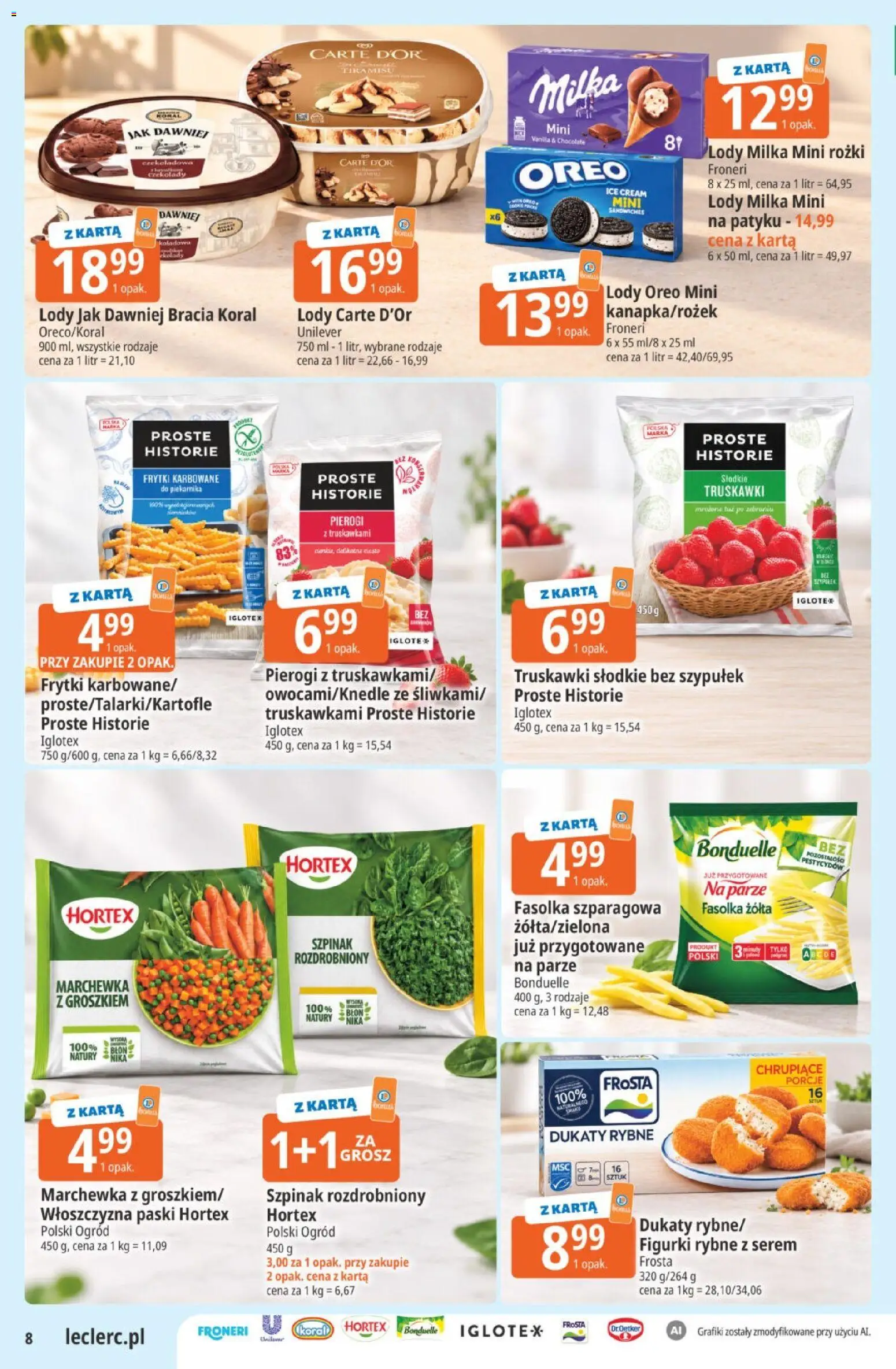 E.Leclerc gazetka od 22.09.2026 | Strona: 8 | Produkty: Serem, Figurki, Fasolka szparagowa, Lody