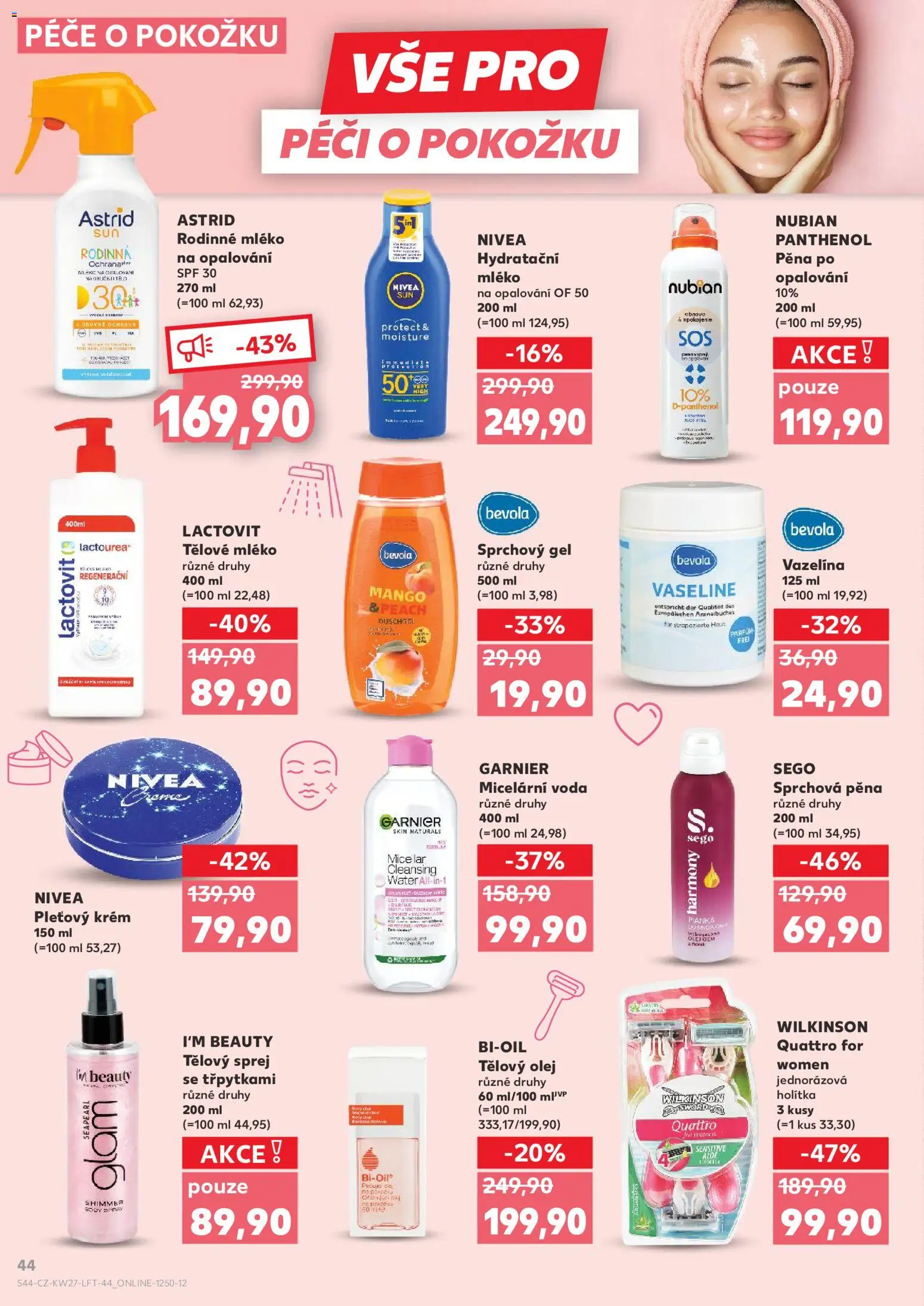 Kaufland leták - Chomutov od 01.07.2026 | Strana: 44 | Produkty: Tělové mléko, Mléko, Krém, Body