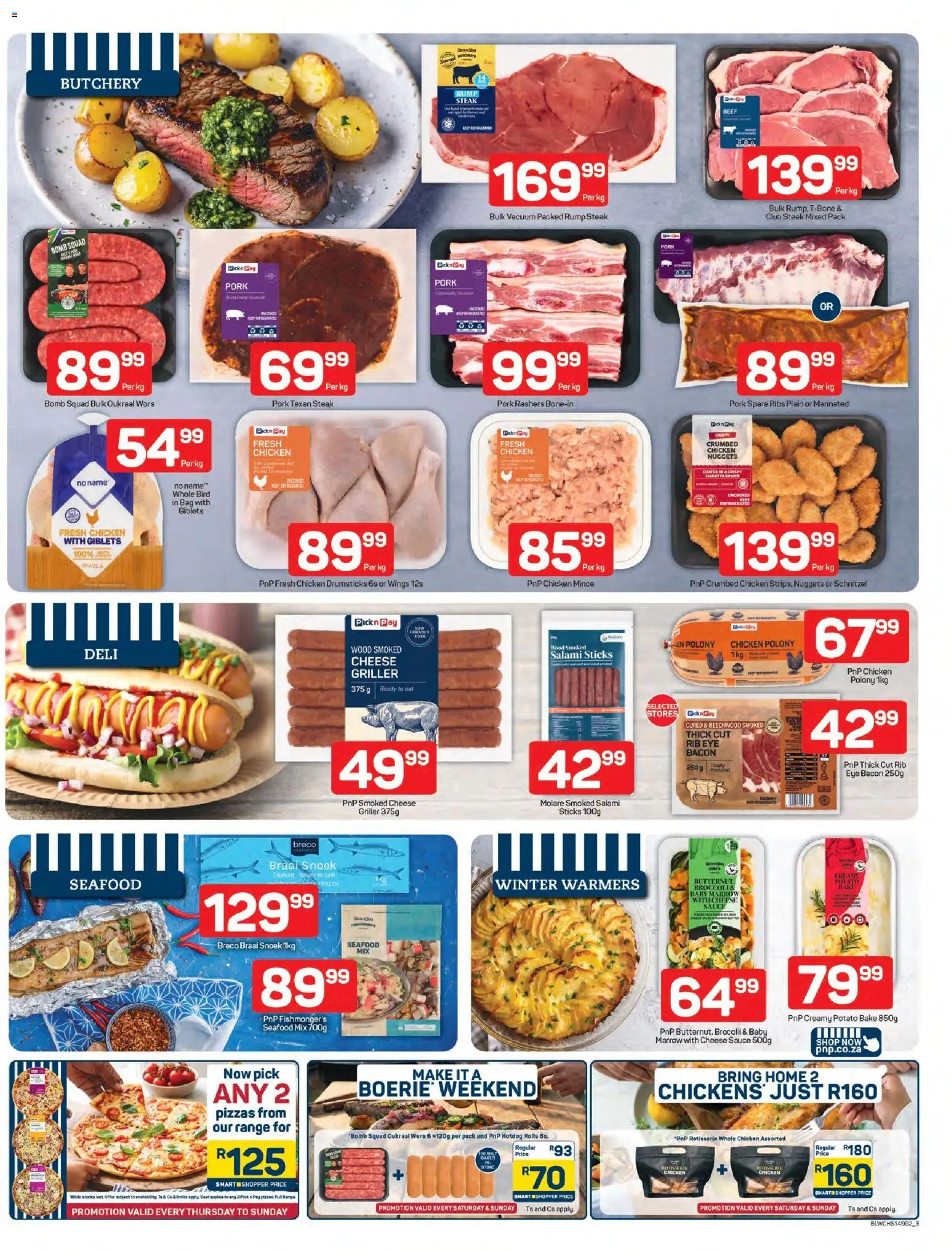 New Pick n Pay catalogue – valid from 01.06.2026 | Page: 3 | Products: Steak, Magdalenas, Pork, Sauce