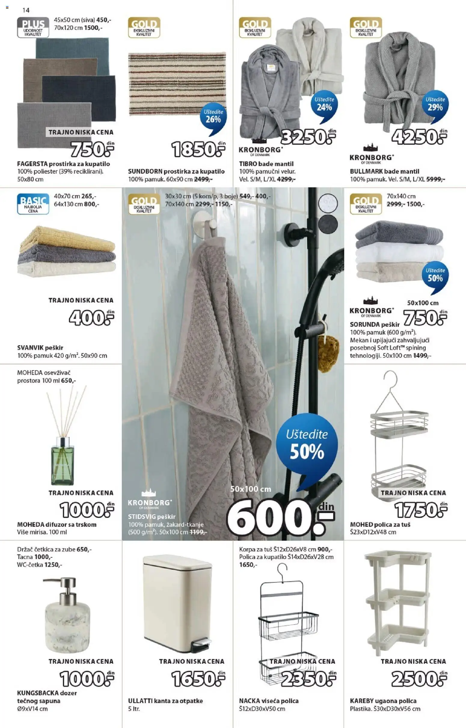 Jysk katalog - važi od 23.09.2026 | Strana: 14 | Proizvode: Kupatilo, Tuš, Peškir, Bade mantil