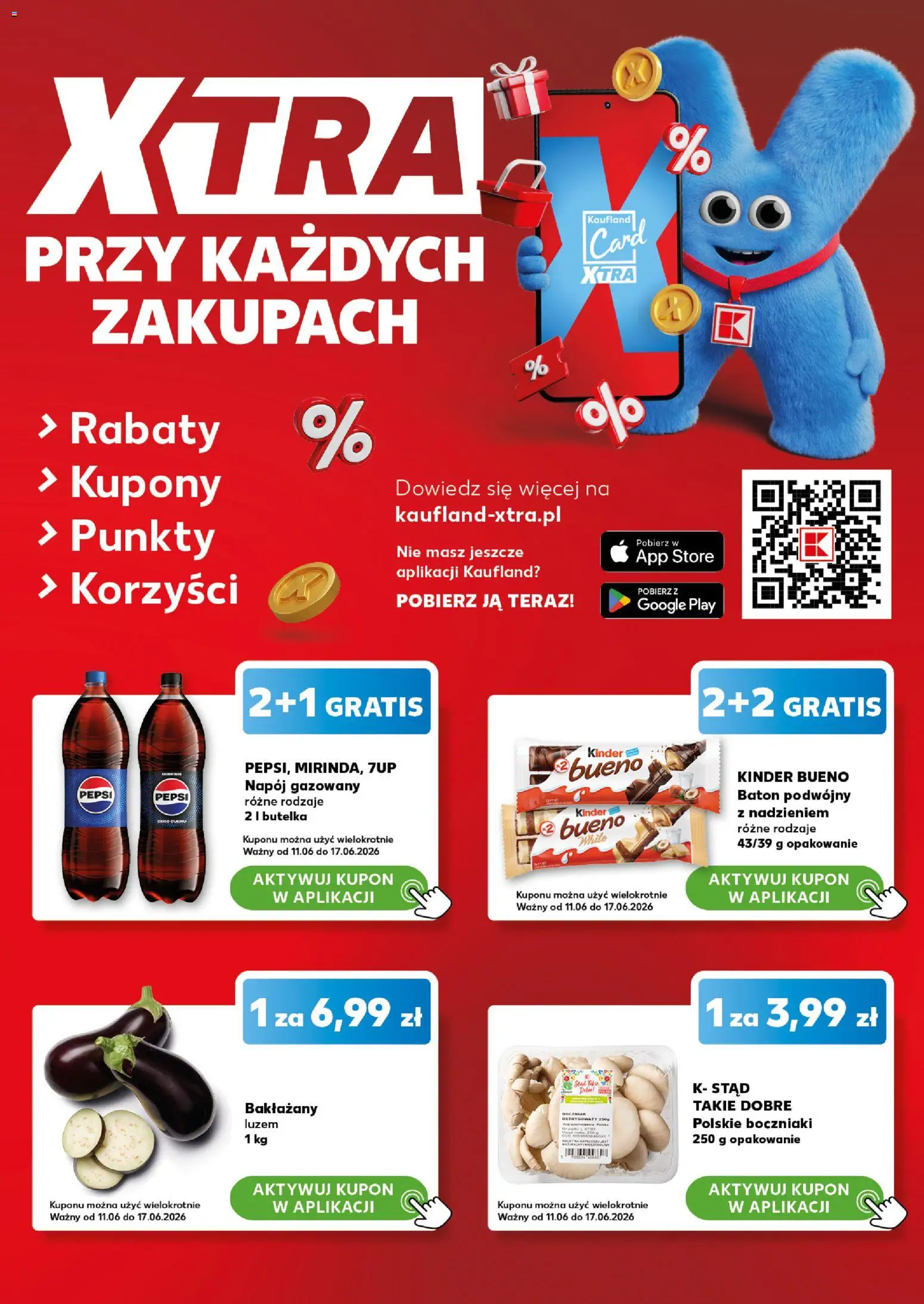 Kaufland Polsko leták - Mocny start od 15.06.2026 | Strana: 12 | Produkty: Pepsi, Kinder, Kinder Bueno