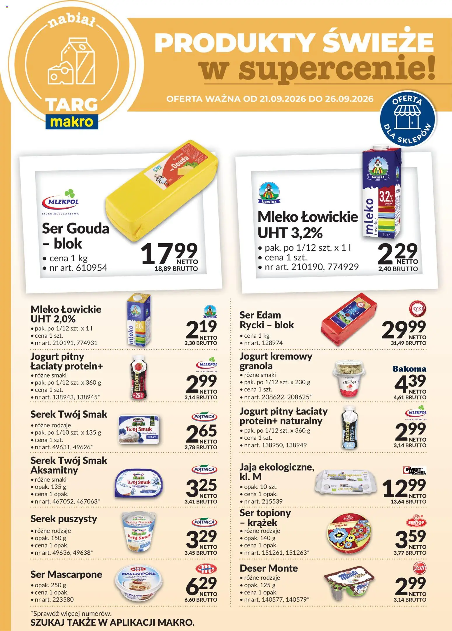Makro gazetka - Produkty świeże w supercenie od 21.09.2026 | Strona: 3 | Produkty: Piątnica, Jogurt, Jogurt kremowy, Jaja