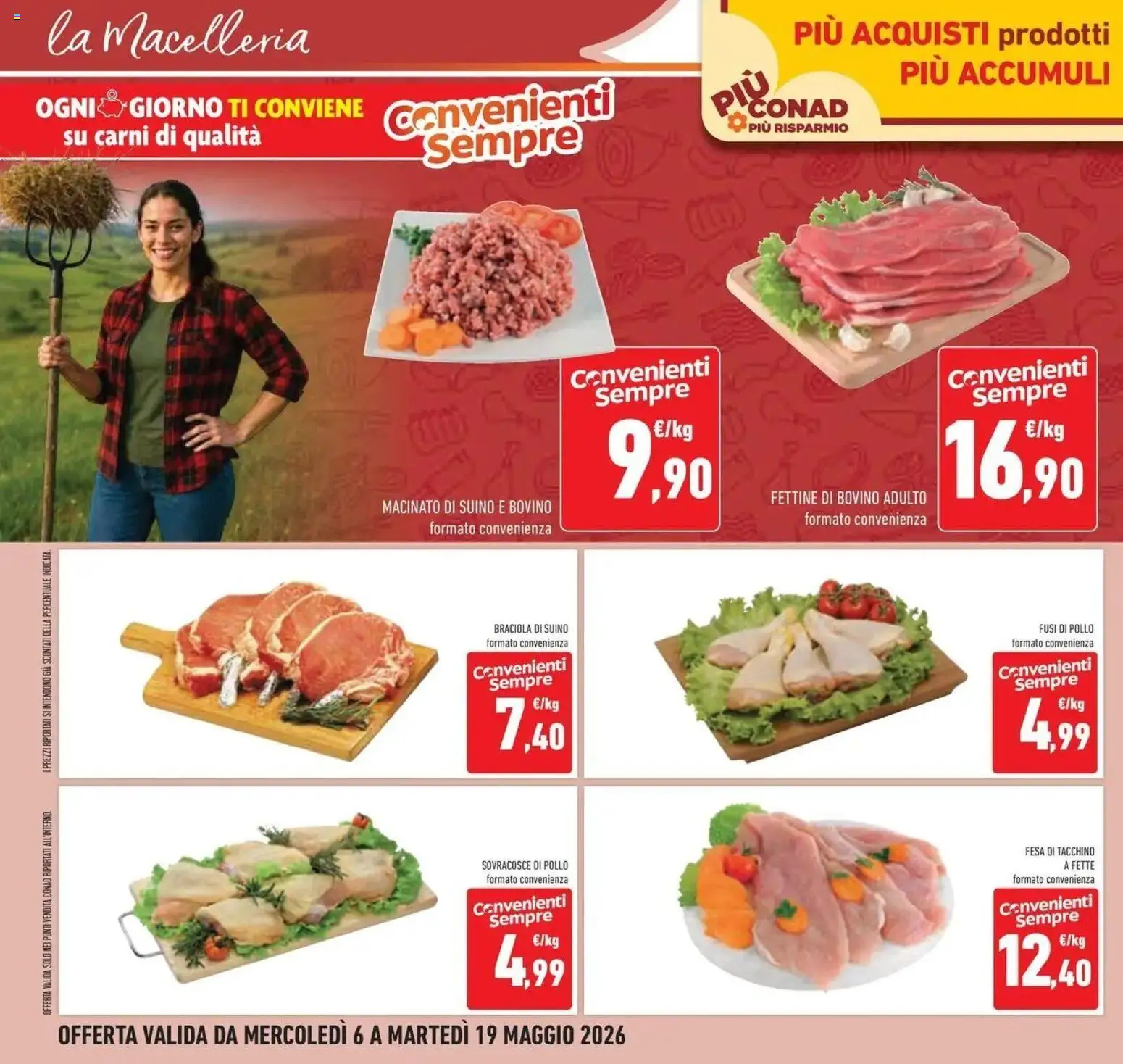 Volantino Conad del 05.05.2026 | Pagina: 16 | Prodotti: Bovino, Pollo, Suino, Tacchino